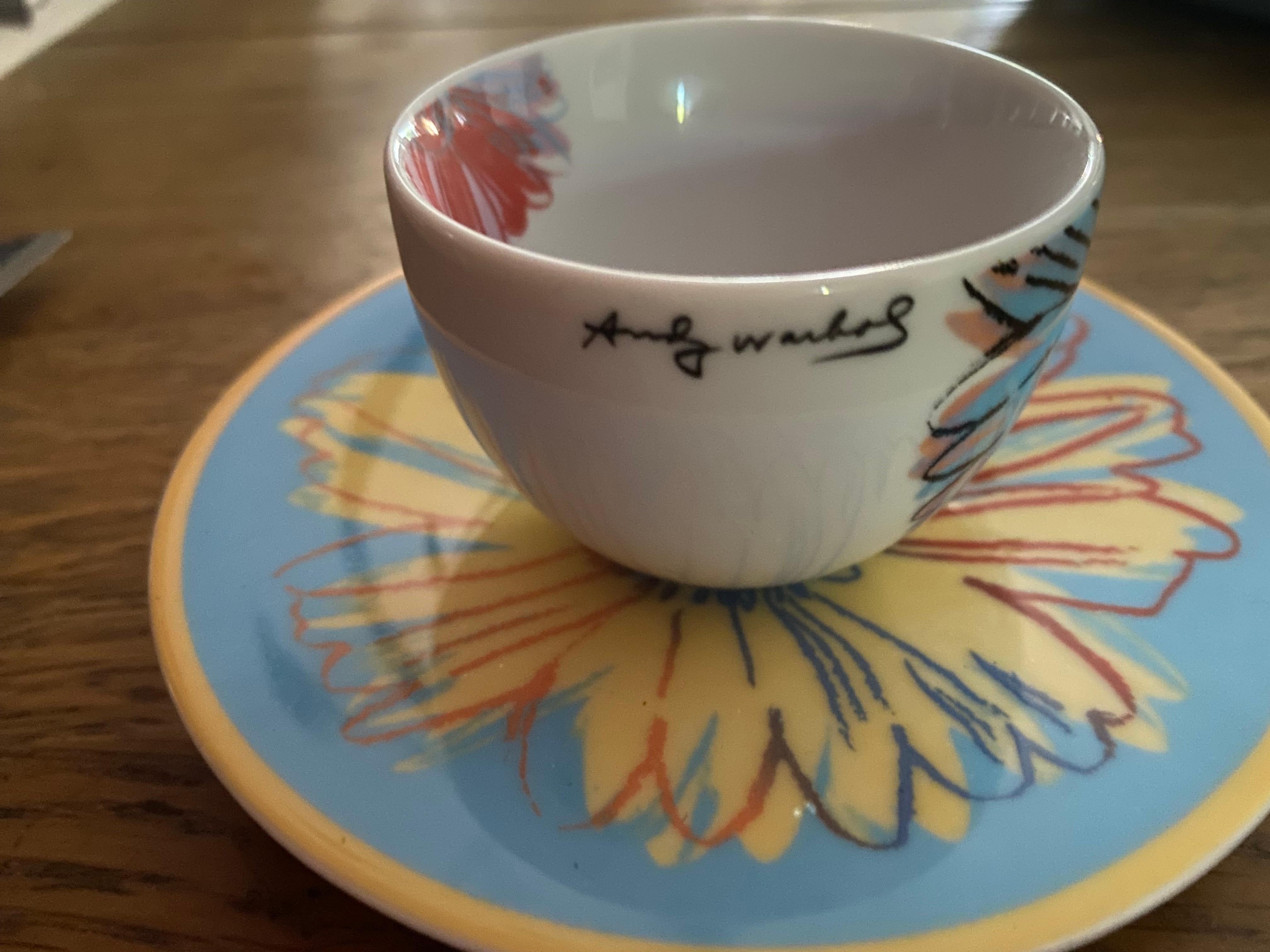 Mid-Century Modern Rosenthal Andy Warhol Daisies Espresso Cup and Saucer