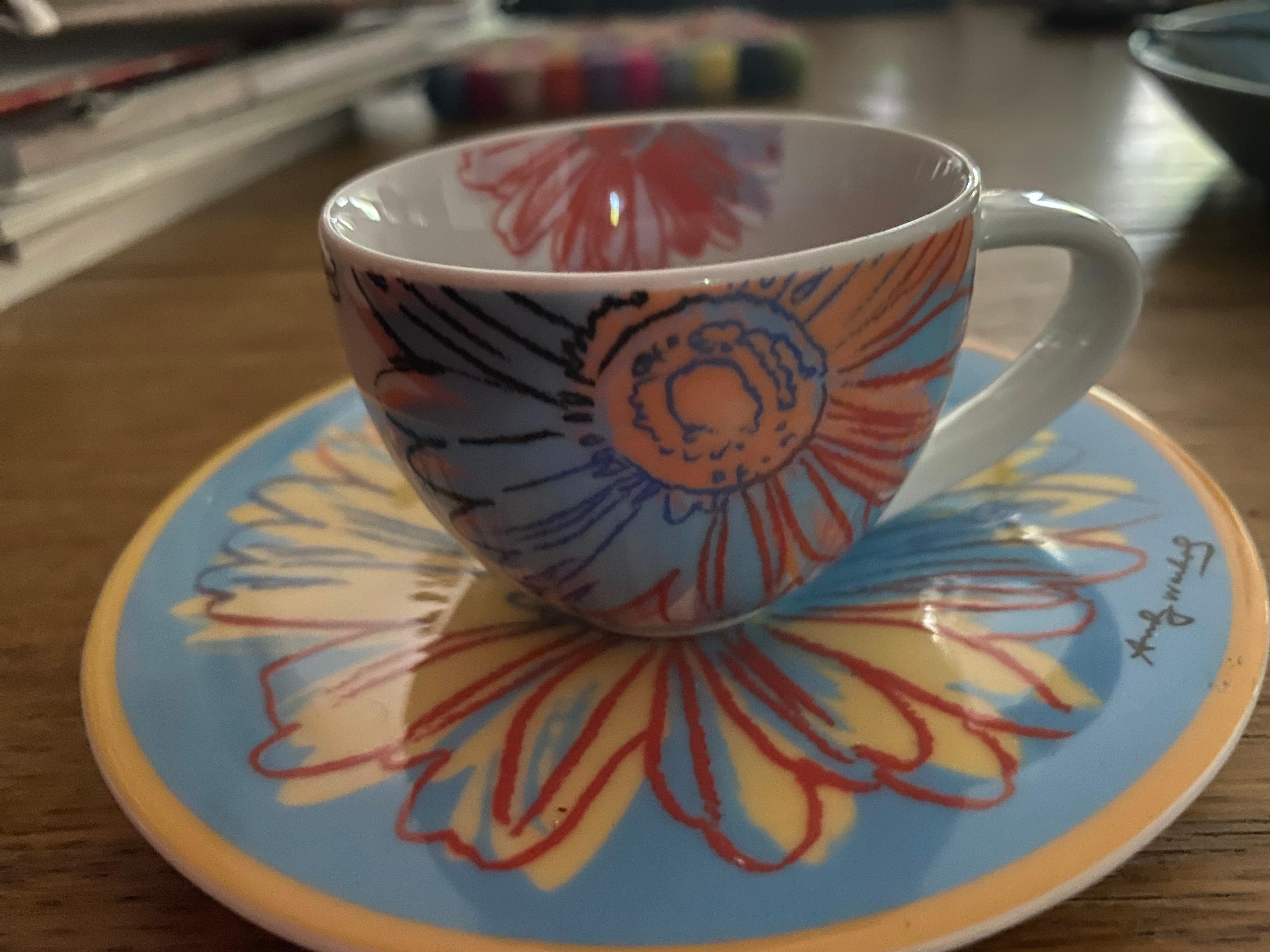 Late 20th Century Rosenthal Andy Warhol Daisies Espresso Cup and Saucer