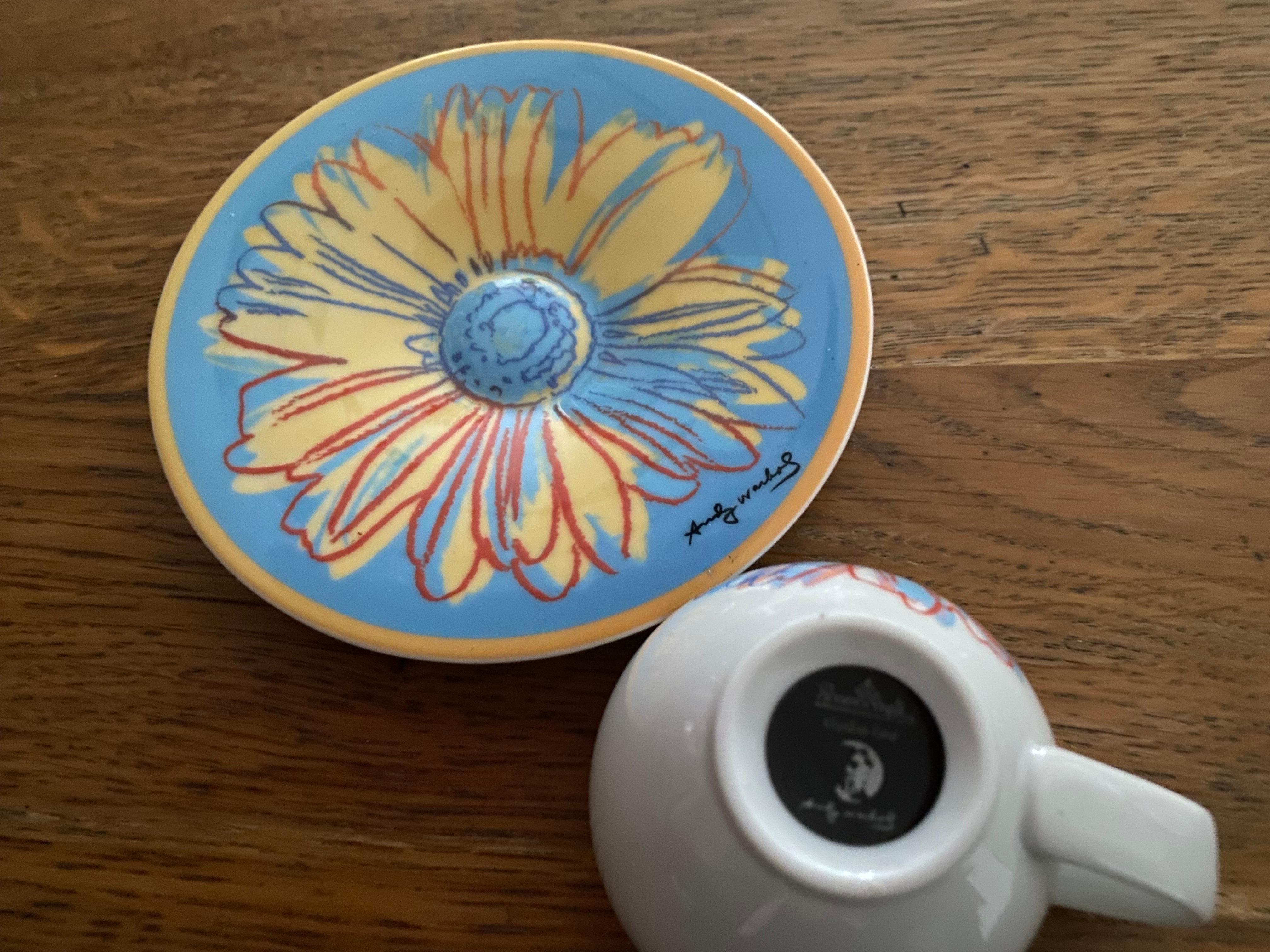 Porcelain Rosenthal Andy Warhol Daisies Espresso Cup and Saucer