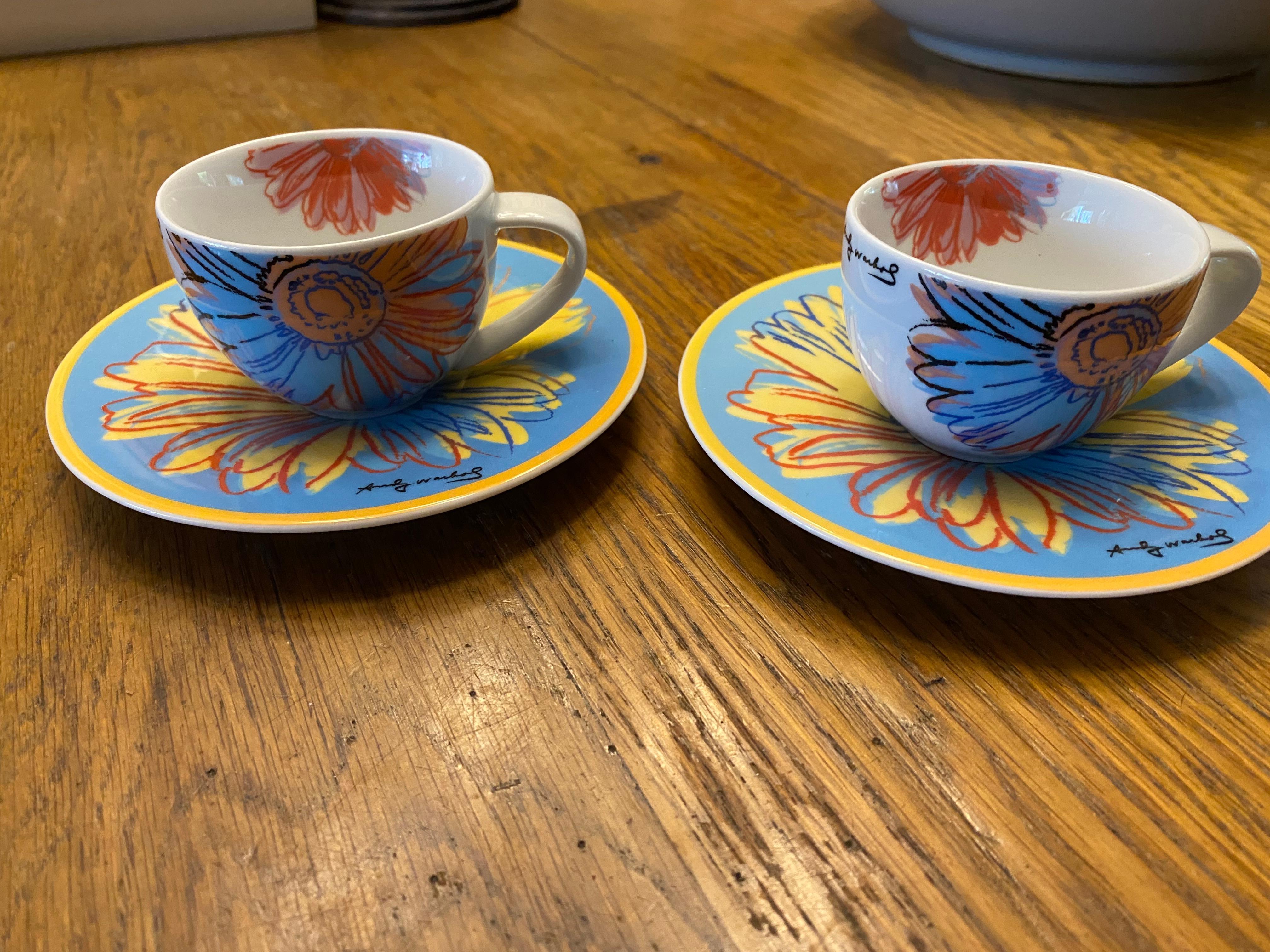Rosenthal Andy Warhol ‘Daisy' a set of 2 Espresso Cups and Saucers In Excellent Condition For Sale In Waddinxveen, ZH