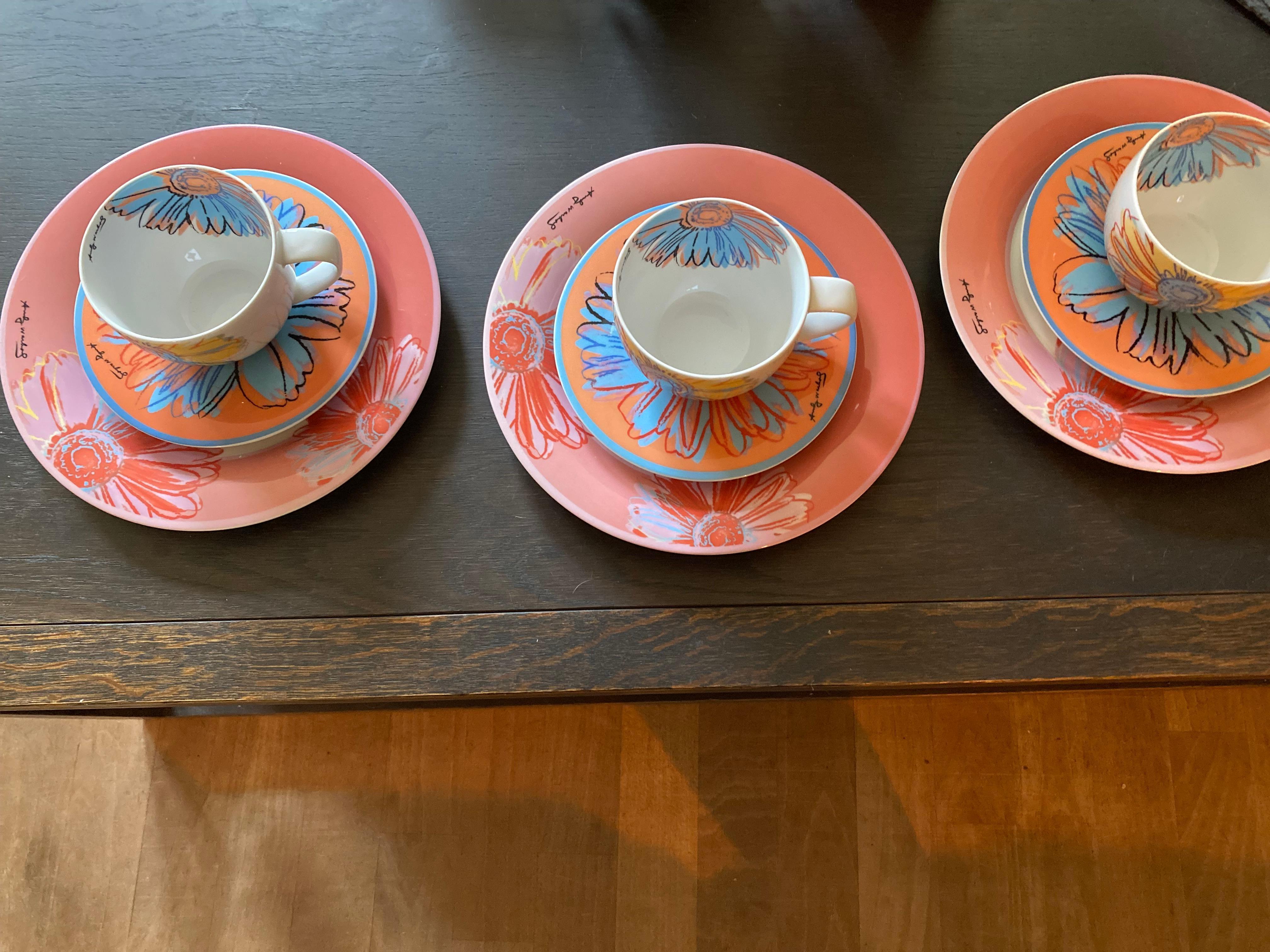 Mid-Century Modern Sets de petit déjeuner Andy Warhol Daisy de Rosenthal (prix pour 3 sets) en vente