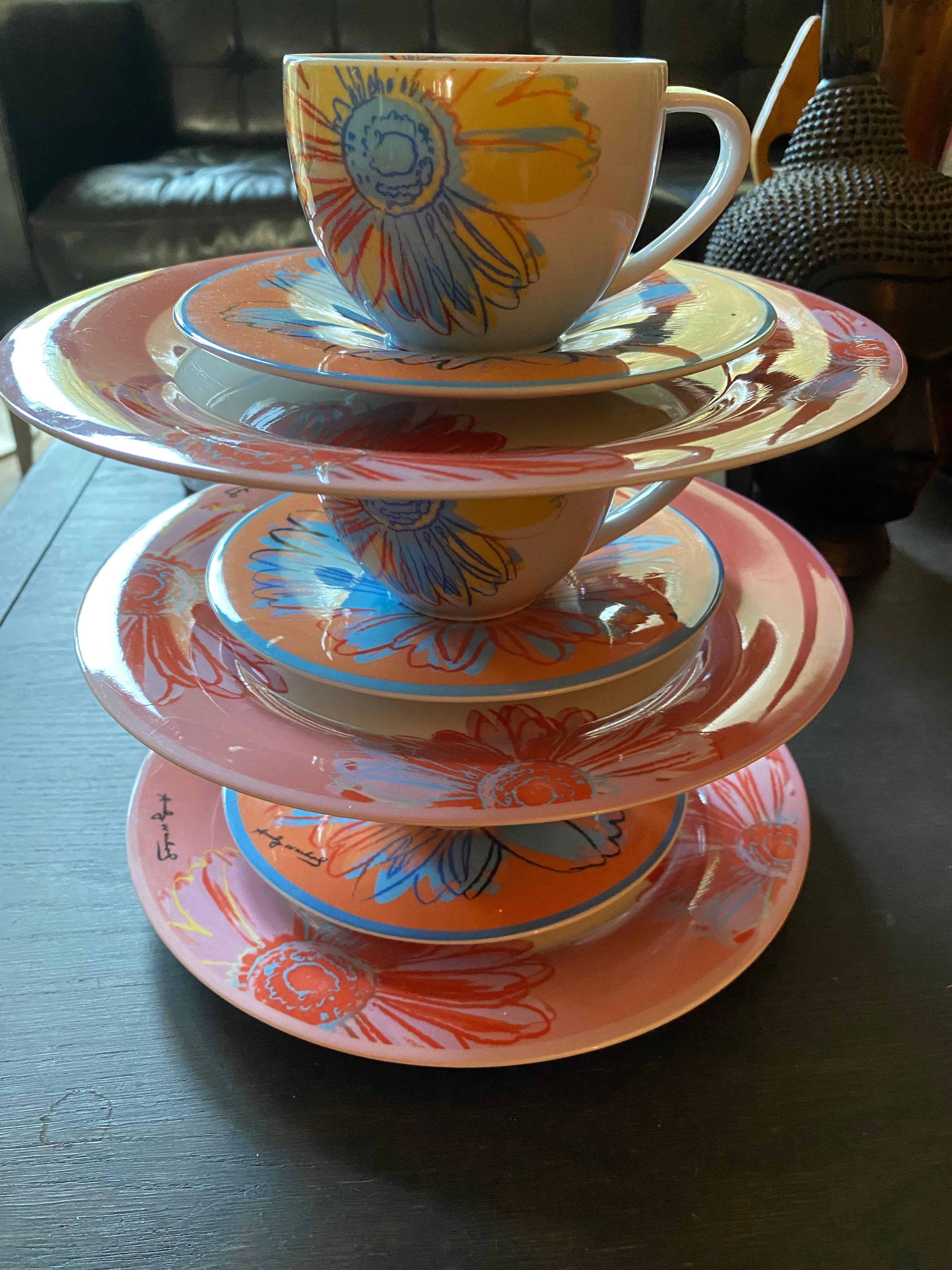 Mid-Century Modern Rosenthal Andy Warhol Daisy Breakfast Sets (price for 3 sets) For Sale