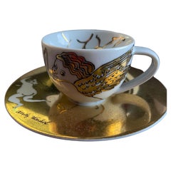 Vintage Rosenthal Andy Warhol "Golden Angels" Espresso Cup and Saucer