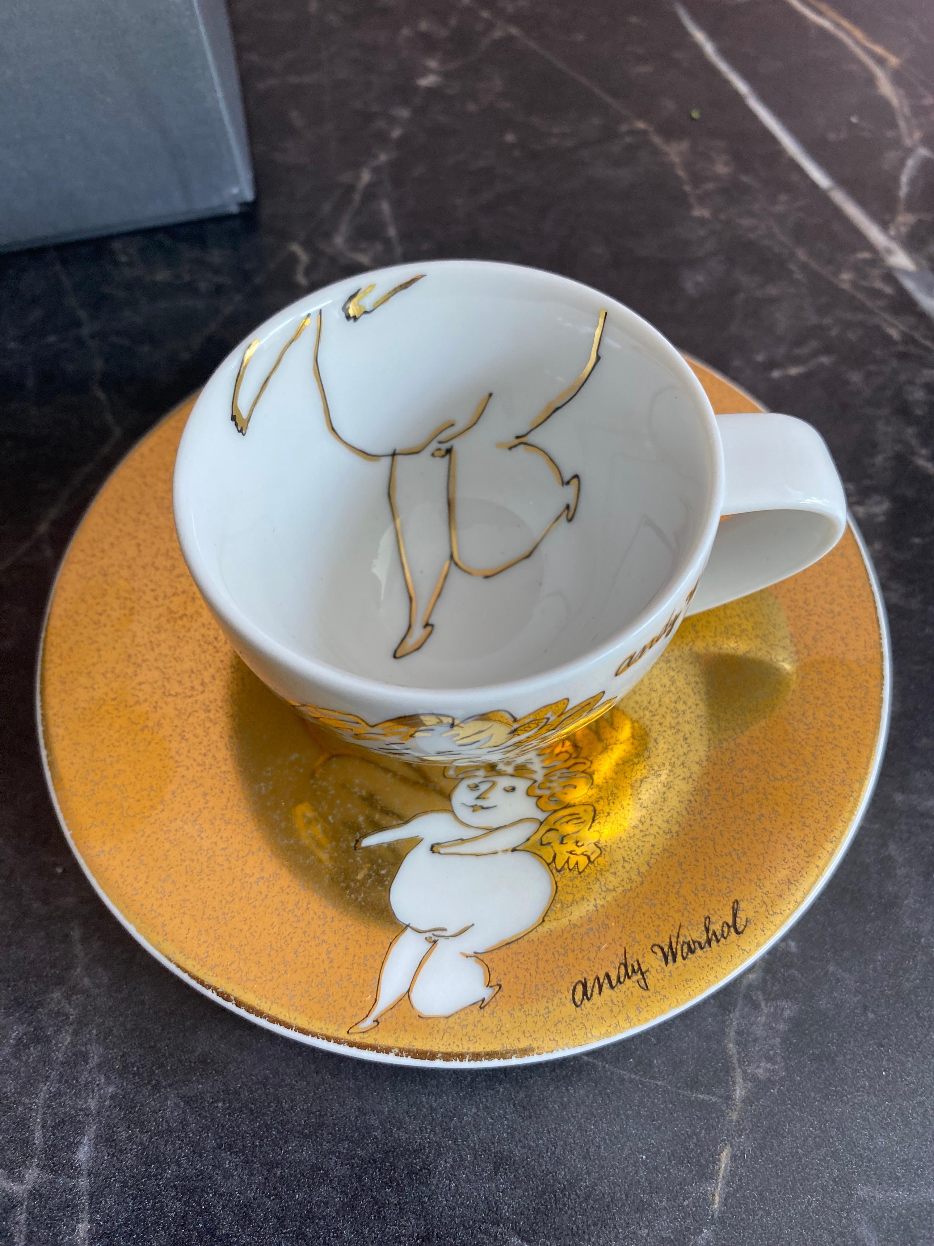 Rosenthal Andy Warhol „Goldene Engel“ NEU Espresso-Tasse und Untertasse (Deutsch) im Angebot