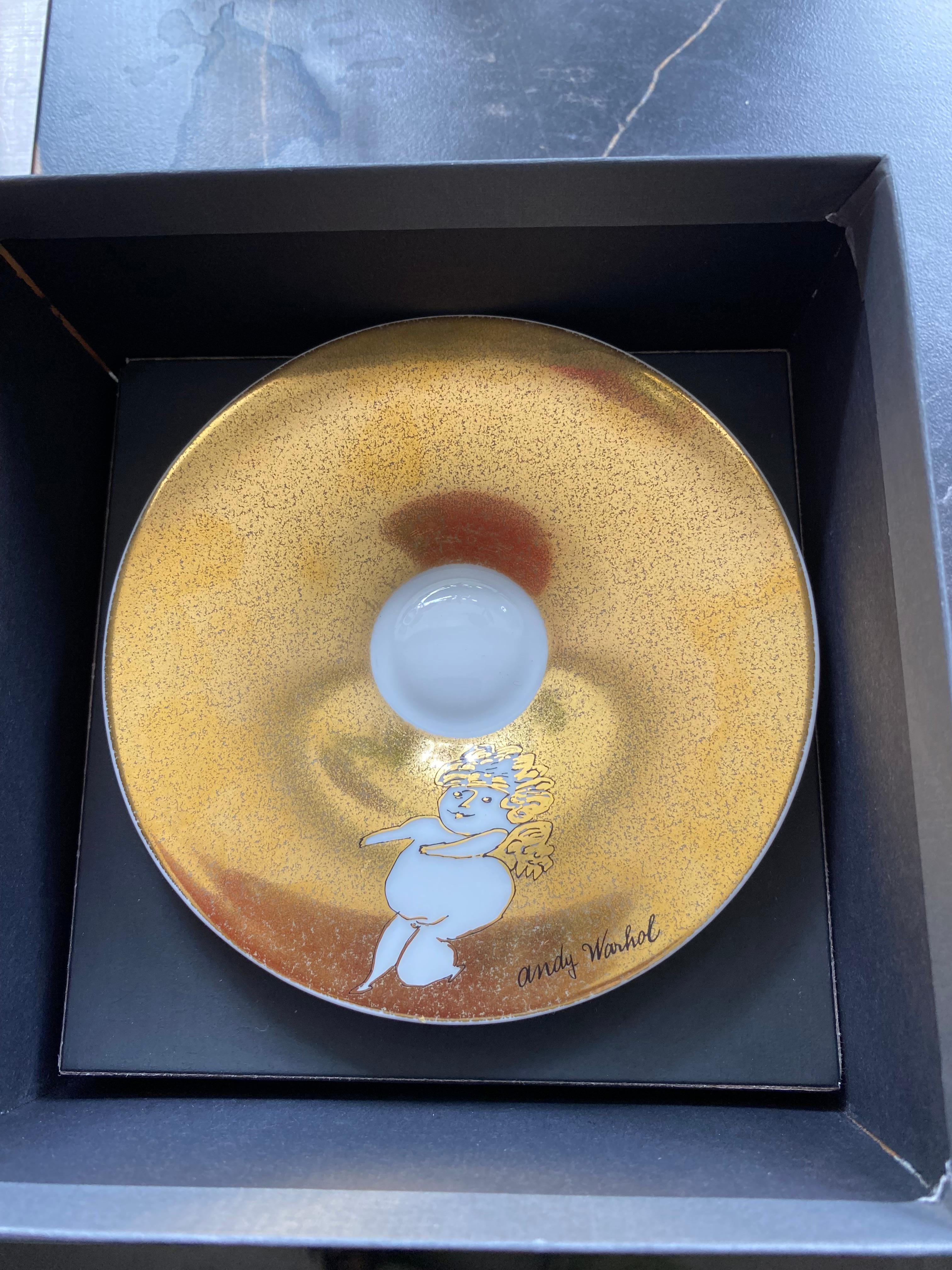 Rosenthal Andy Warhol „Goldene Engel“ NEU Espresso-Tasse und Untertasse (Ende des 20. Jahrhunderts) im Angebot