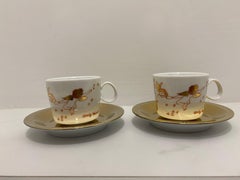 Rosenthal Andy Warhol "Golden Angels" Set of 2 Espresso Cups and 2 Saucers NEW