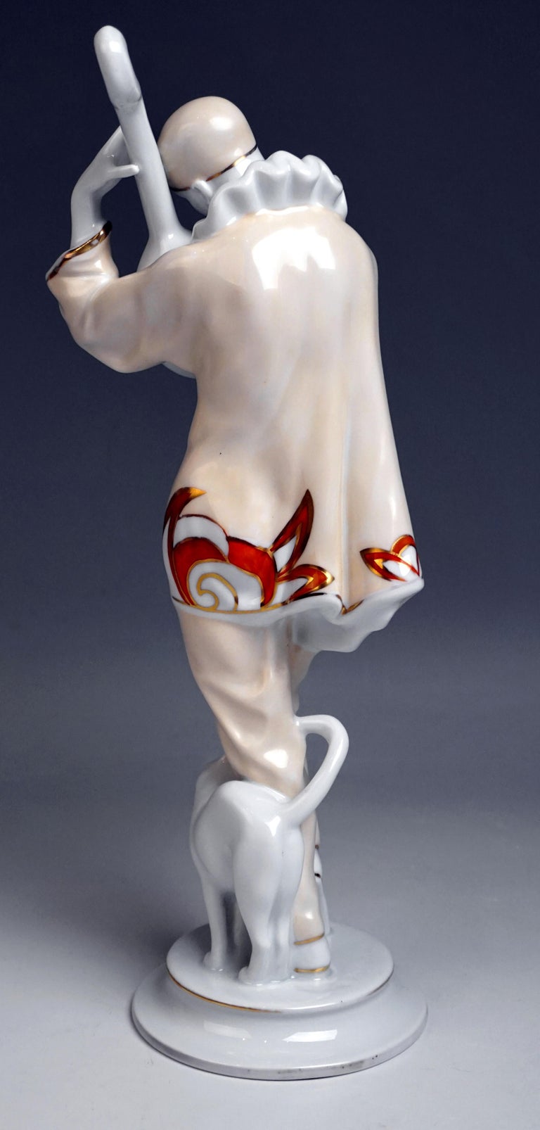 Early 20th Century Rosenthal Art Déco Figurine Pierrot 'Ash Wednesday' Max Valentin Germany, 1922 For Sale
