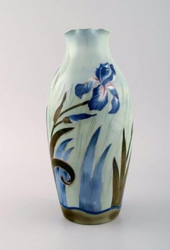 Rosenthal Art Nouveau Vase in Hand Painted Porcelain with Naked Woman