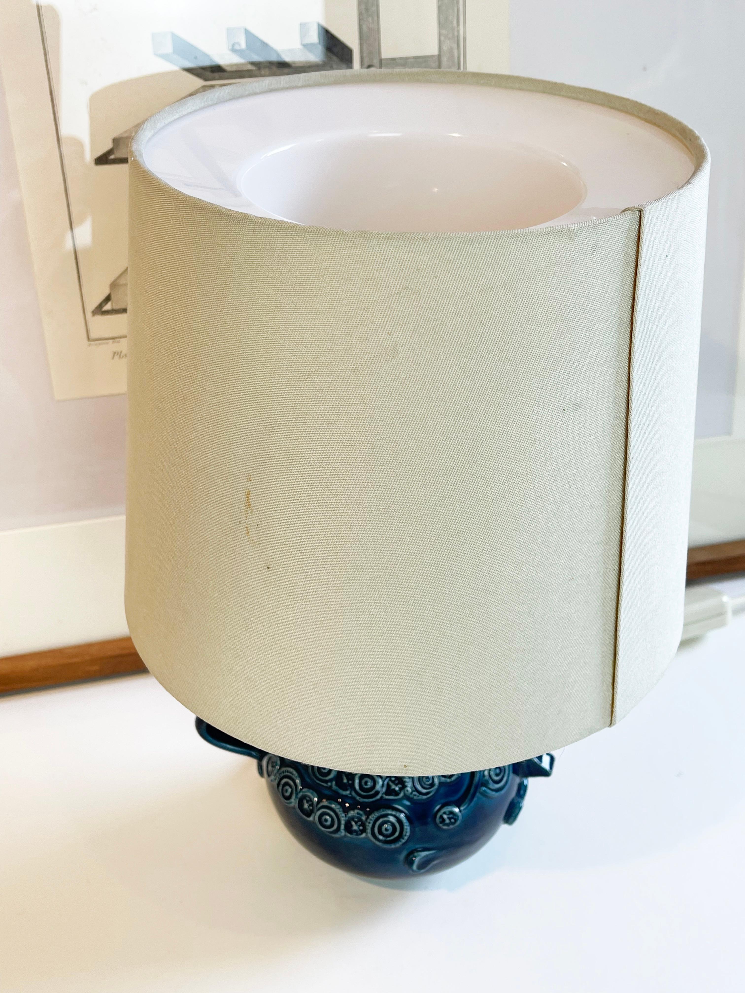 Rosenthal Blue Ceramic Table Lamp by Bjørn Wiinblad Studio Line, 1960s For Sale 9