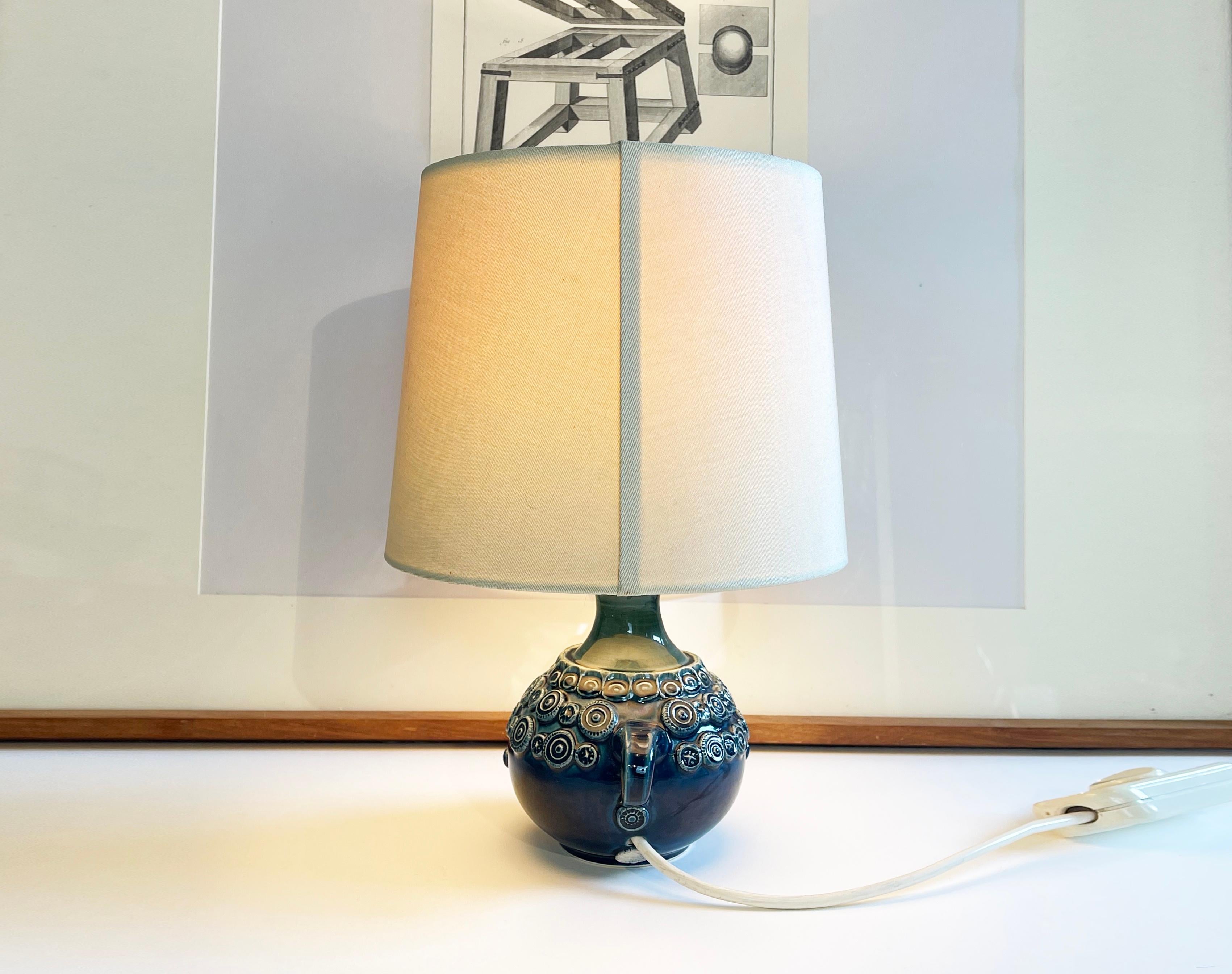German Rosenthal Blue Ceramic Table Lamp by Bjørn Wiinblad Studio Line, 1960s For Sale
