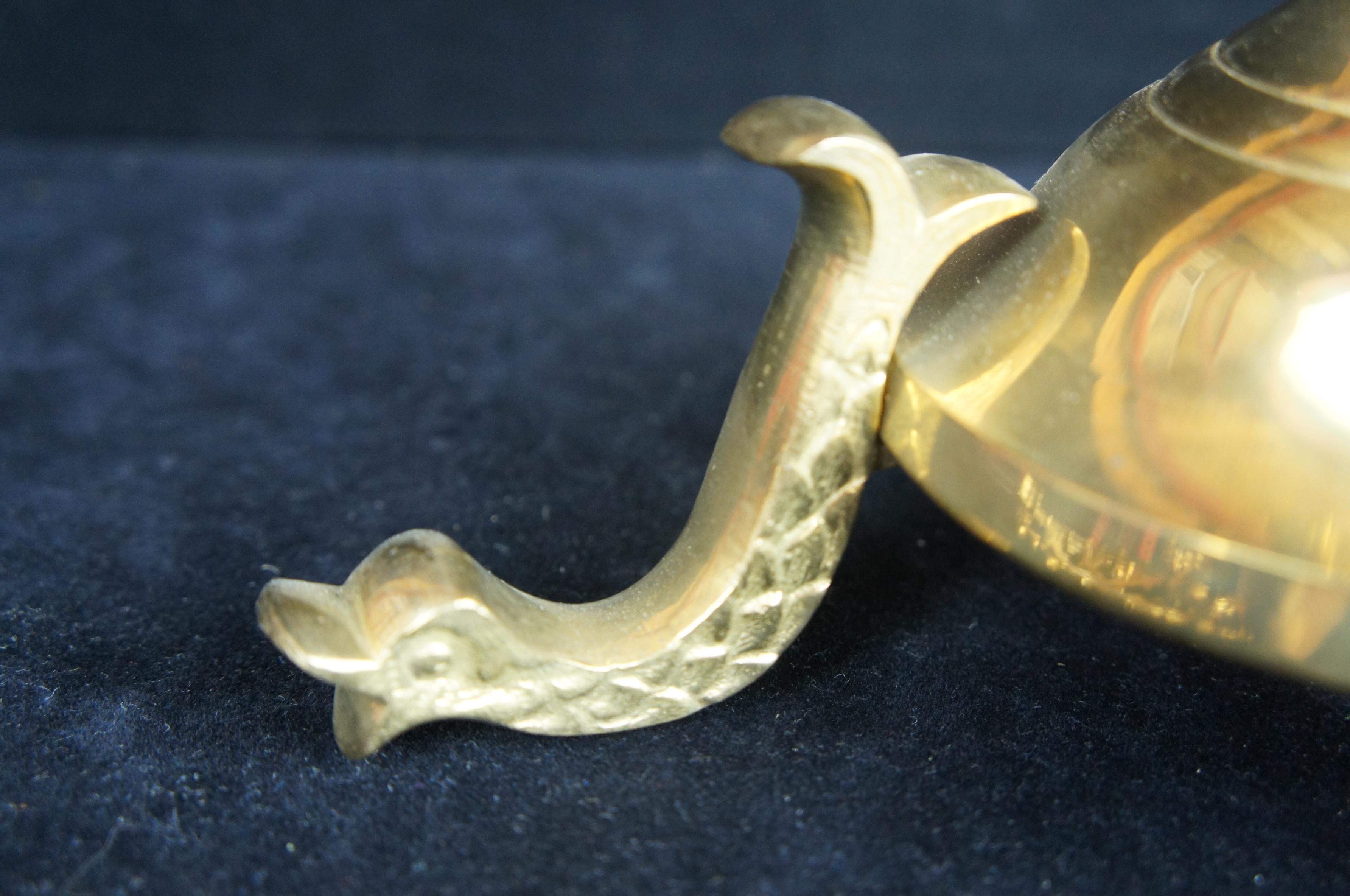 Rosenthal Brass Articulating Hanukkah Menorah Oil Candle Lamp Candelabra Dolphin 1