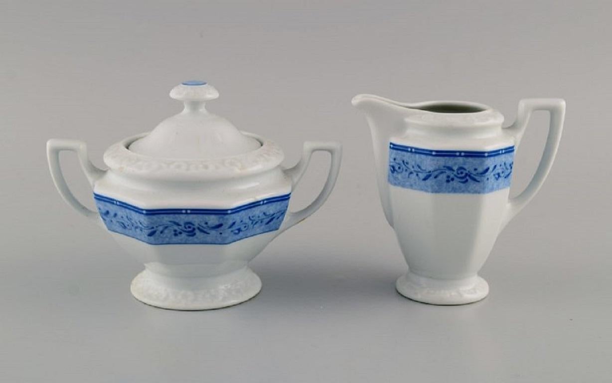German Rosenthal Classic Coffee Service for 10 People in Porcelain with Blue Ribbon For Sale