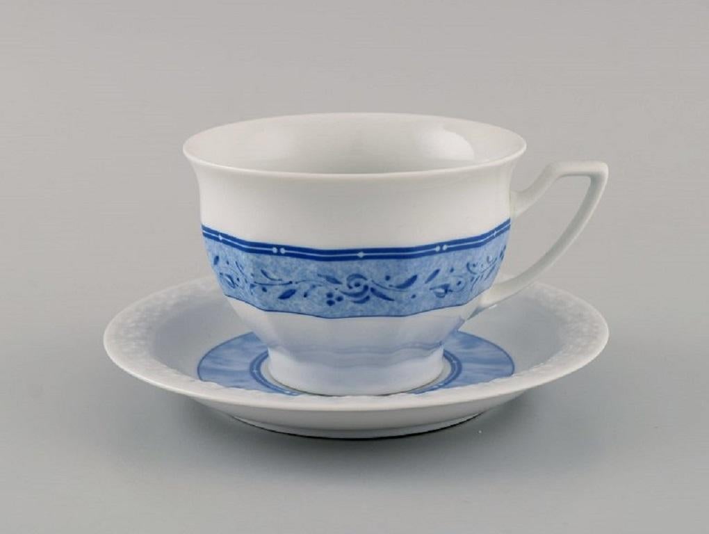 Hand-Painted Rosenthal Classic Coffee Service for 10 People in Porcelain with Blue Ribbon For Sale