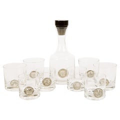  Rosenthal Crystal Decanter, Rosenthal whisky glasses, Bijorn Wiinblad; Germany