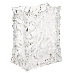 Rosenthal Crystal Paper Bag Glass Vase Retro