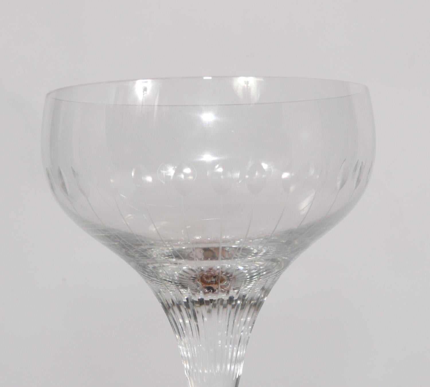 German Rosenthal Crystal Stemware Champagne Wine Cocktail Large Set of 27 Glasses For Sale