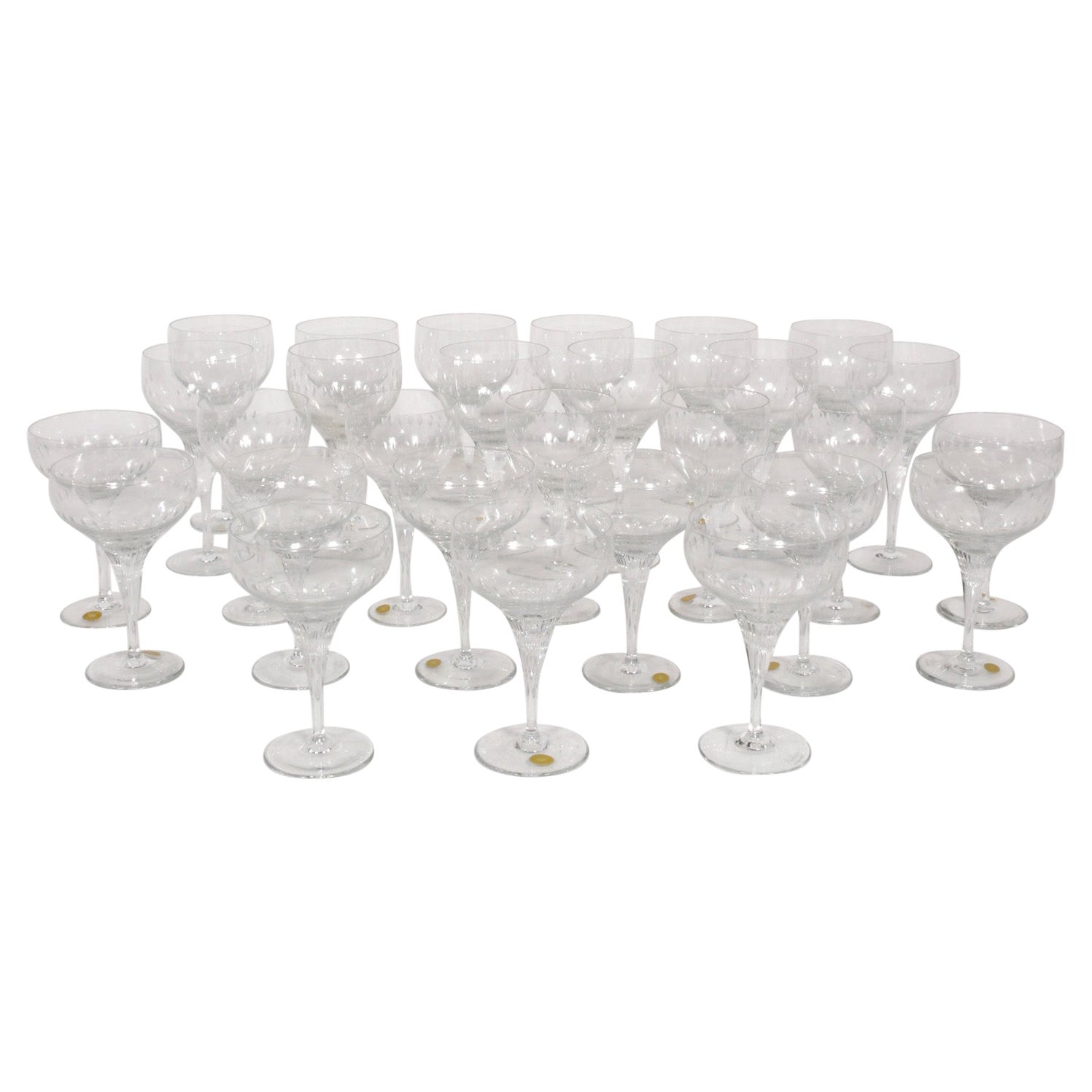 Rosenthal Crystal Stemware Champagne Wine Cocktail Large Set of 27 Glasses For Sale