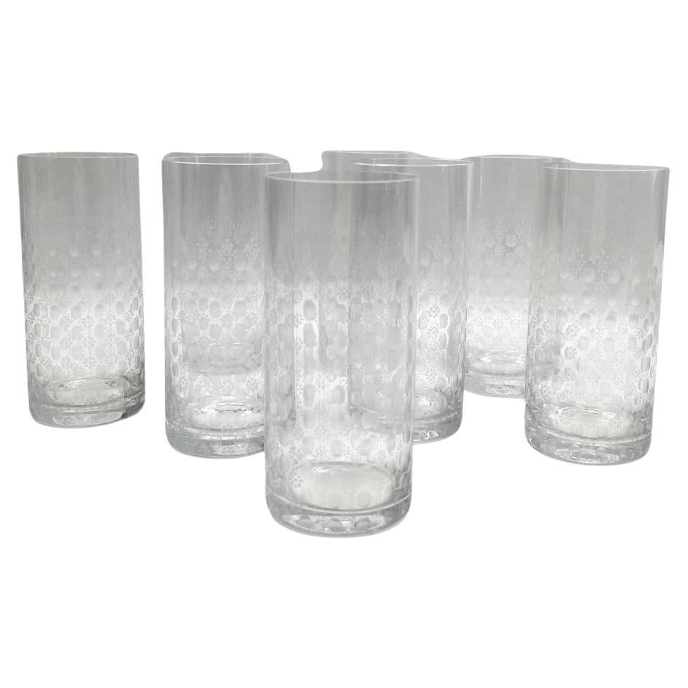 Rosenthal Crystal water glasses Richly Decorated 8 pcs For Sale