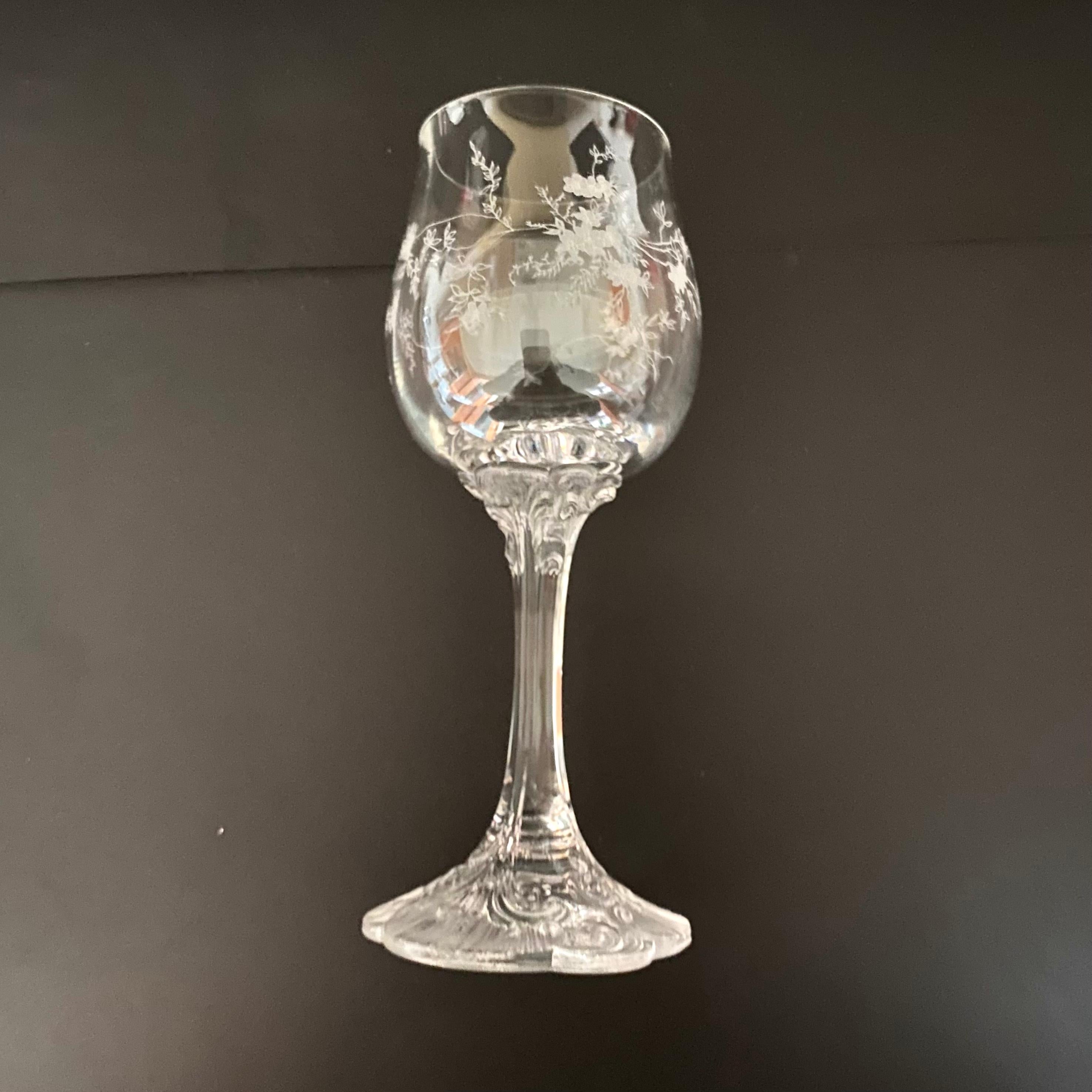 Rosenthal Crystal Wine Glasses, Germany Mid-Century Modern Set 6 Wine Goblets 4