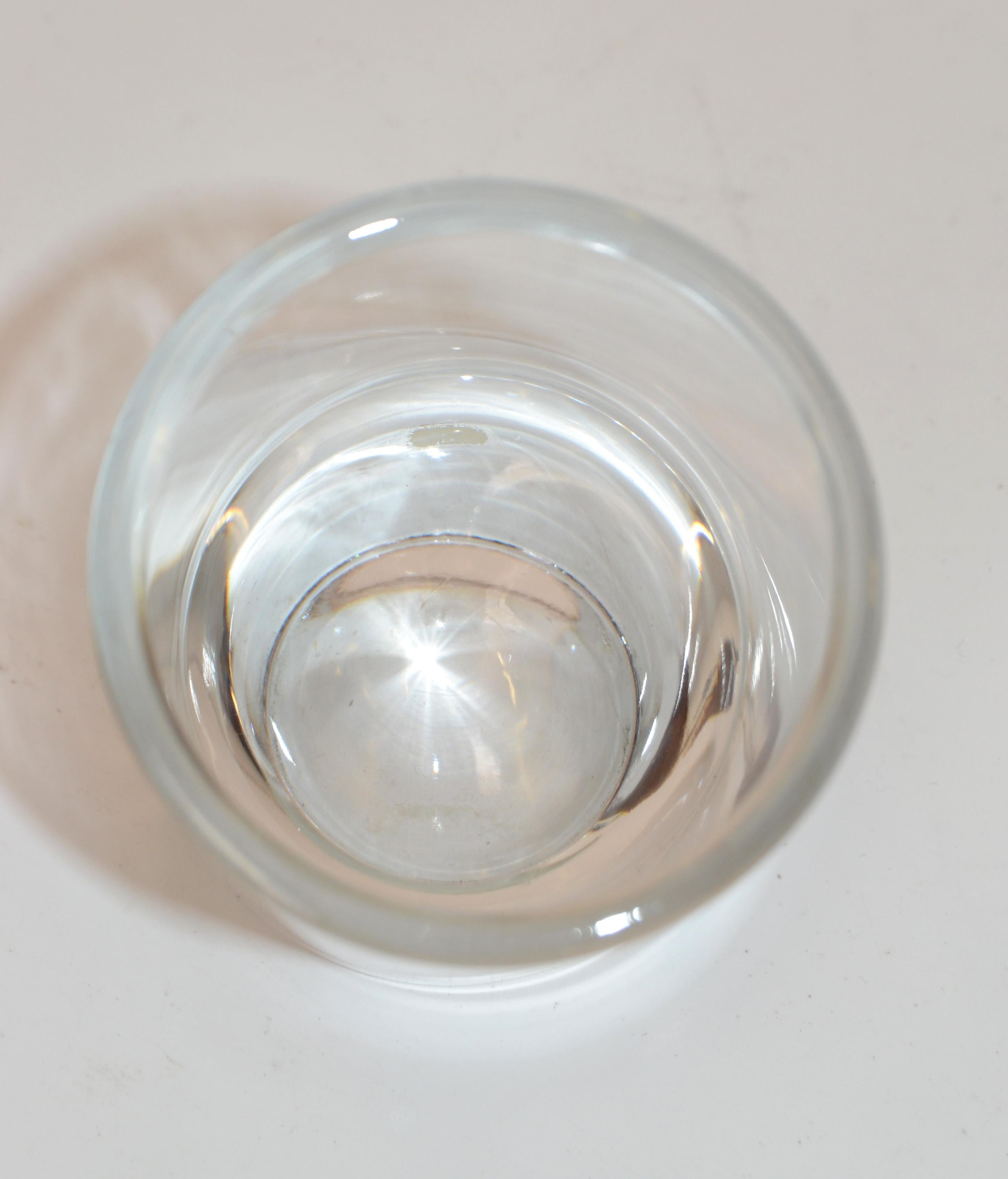 Rosenthal Cylinder Lead Crystal Glass Vase Vessel Diagonal Base Mid-Century For Sale 1