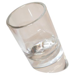 Rosenthal Cylinder Lead Crystal Glass Vase Vessel Diagonal Base Mid-Century