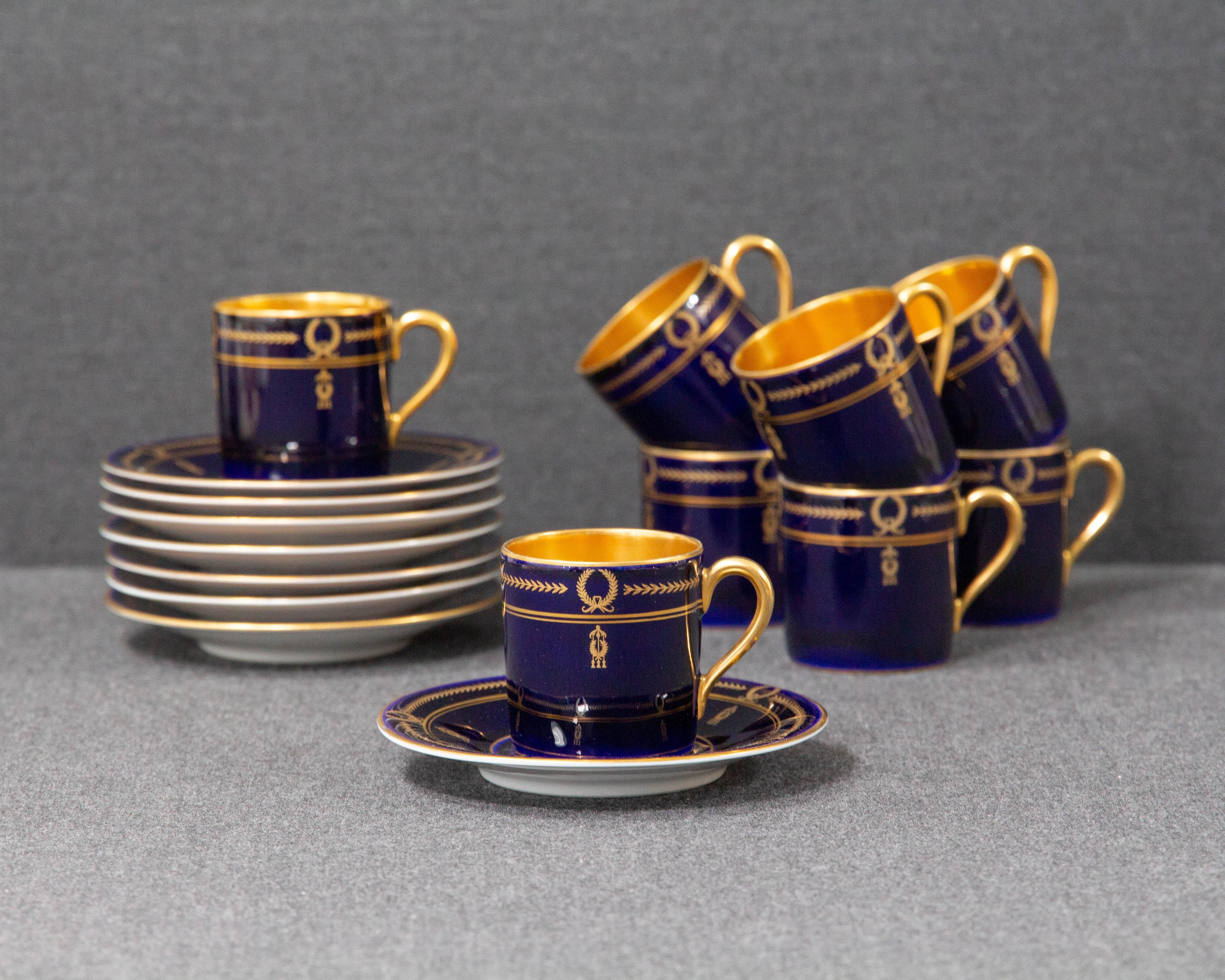Empire Rosenthal, D1245, Set of 8 Demitasse Cups and Saucers