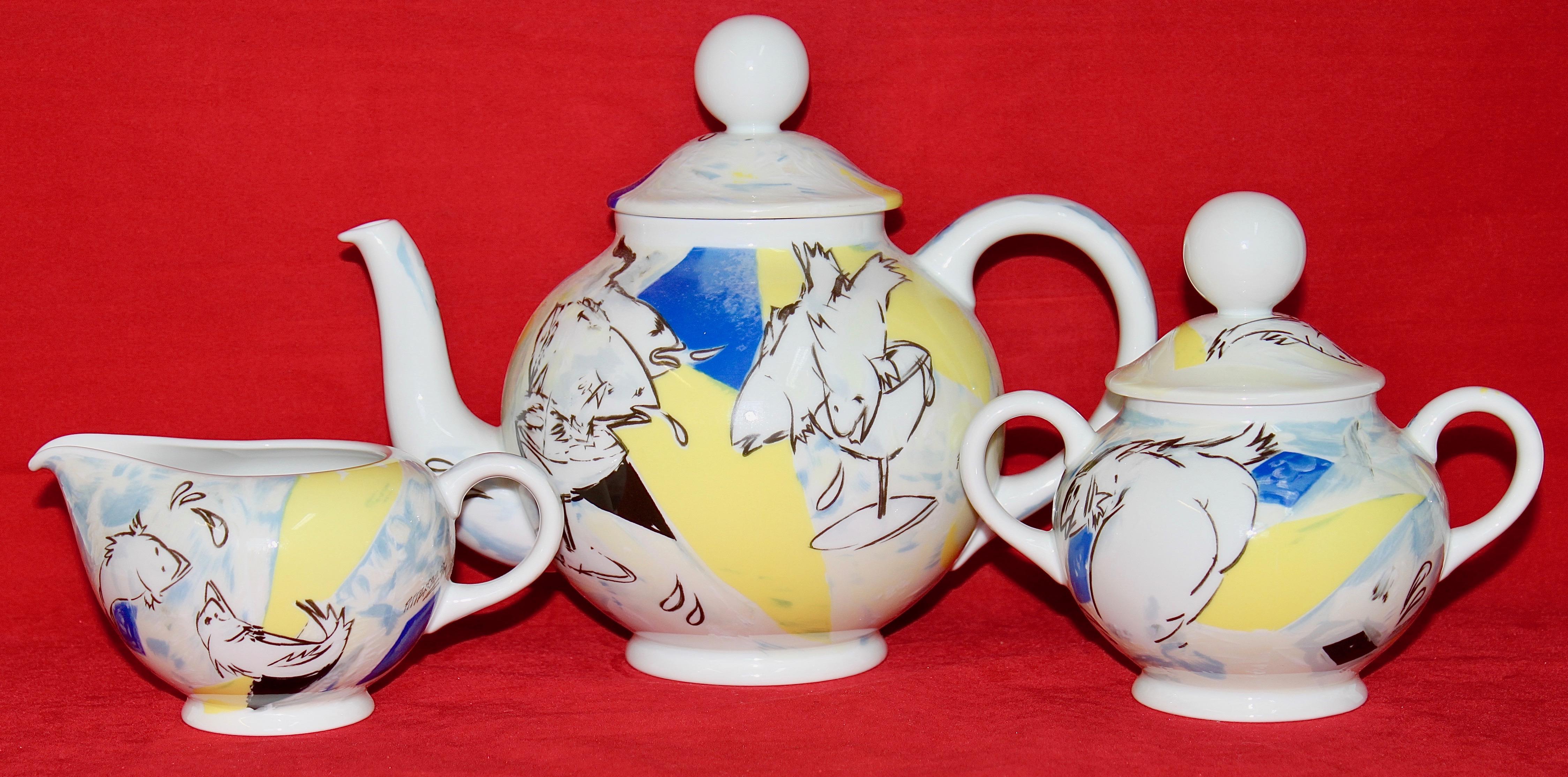 Peint Service à thé pour six personnes, Teeforelle, « Tea Trout », en porcelaine Pop Art du designer Rosenthal en vente