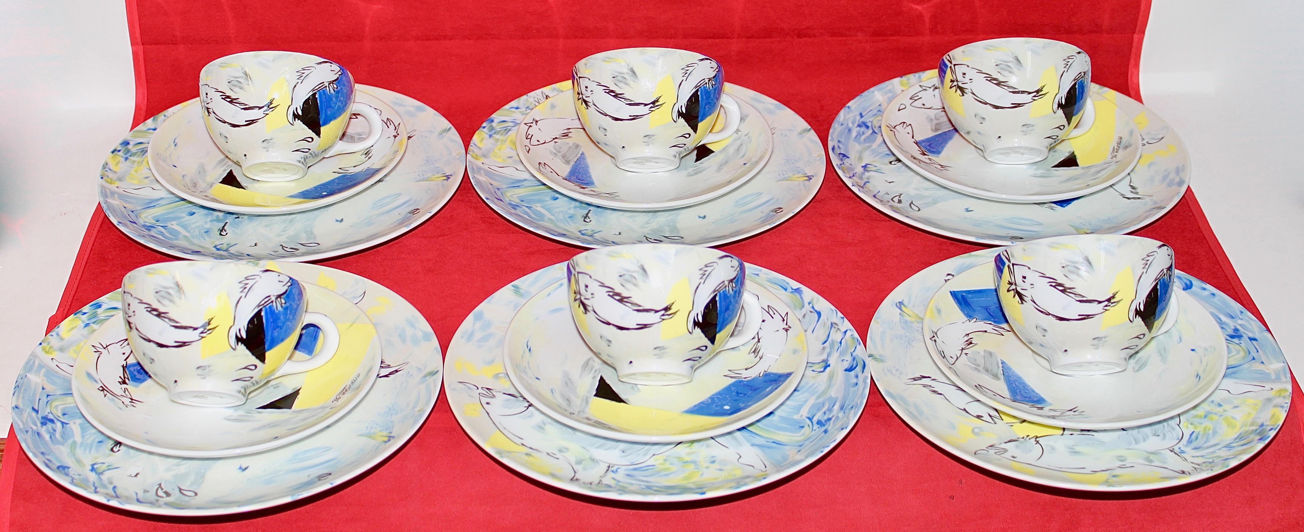 20ième siècle Service à thé pour six personnes, Teeforelle, « Tea Trout », en porcelaine Pop Art du designer Rosenthal en vente