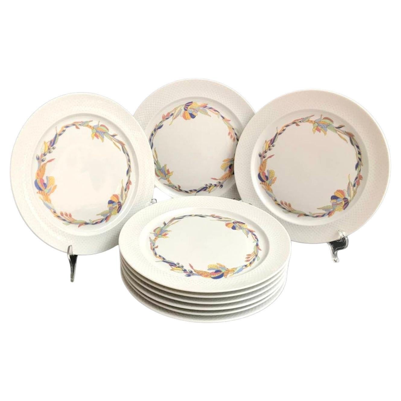 Rosenthal Dessert Plates Vintage Plates with Floral Pattern German Porcelain For Sale