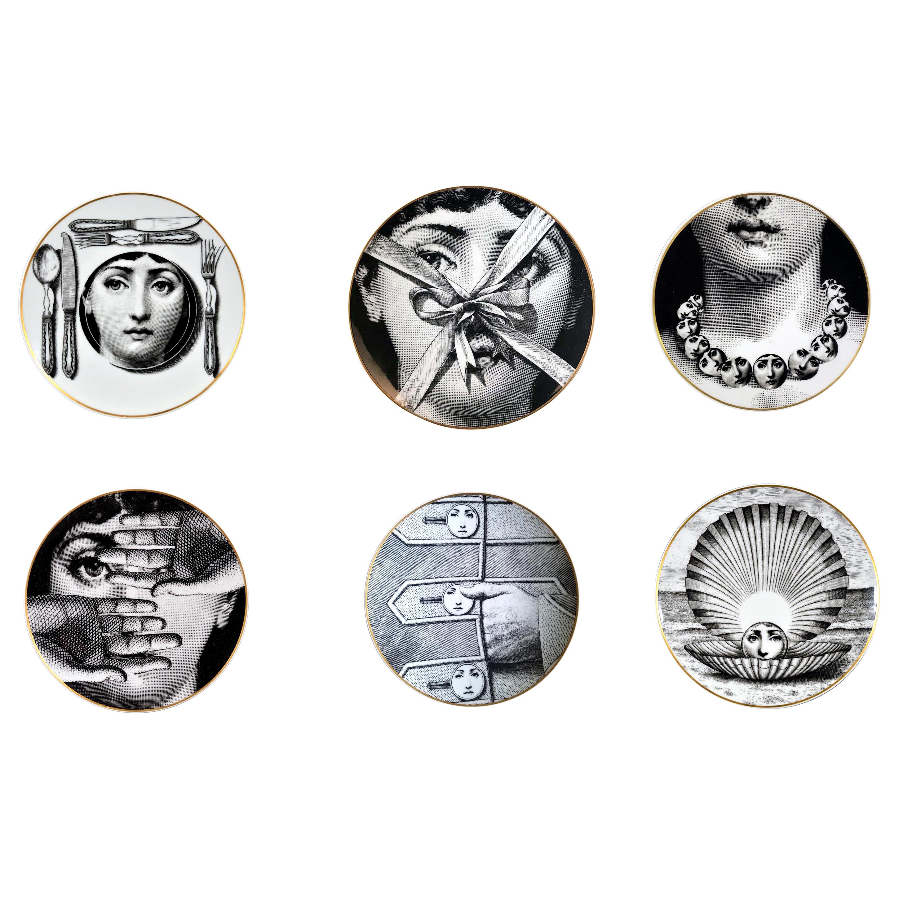Rosenthal Fornasetti Set of Six Plates, Themes and Variations