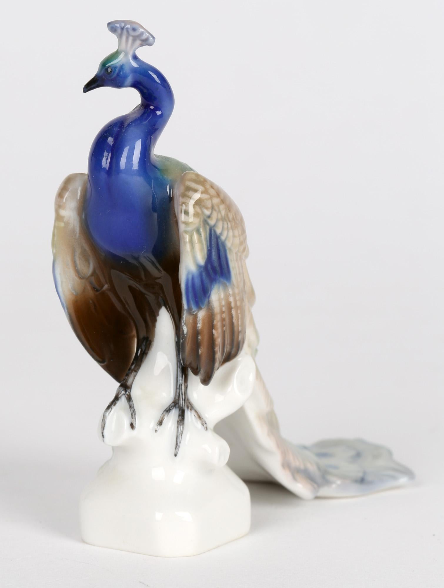 Mid-Century Modern Rosenthal German Mid-Century Porcelain Figure of a Peacock