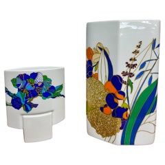 Rosenthal German Porcelain Abstract Floral Studio Line Vase by Wolfe Bauer