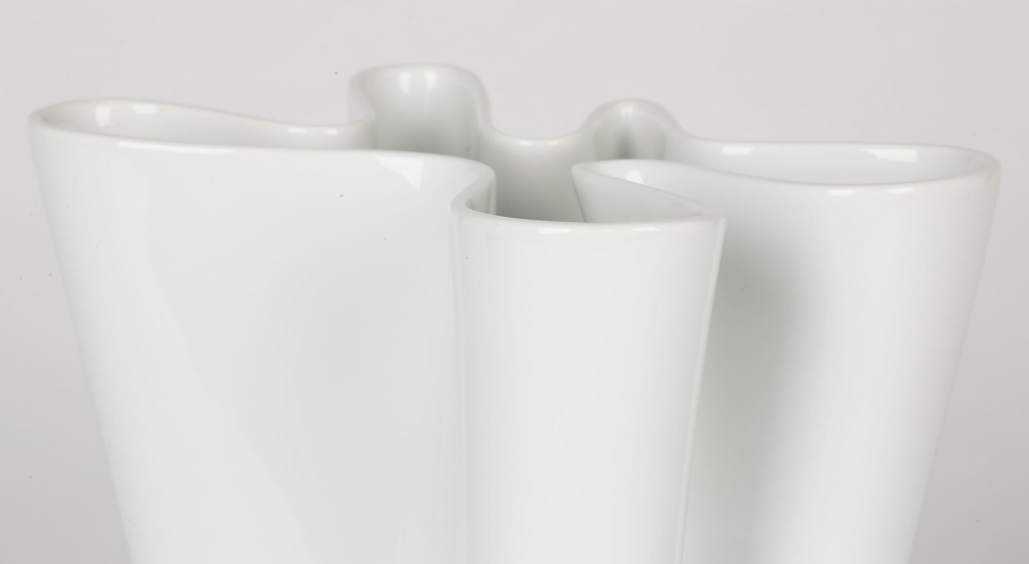 Rosenthal German Studio-Line Porcelain White Flux Vase 4