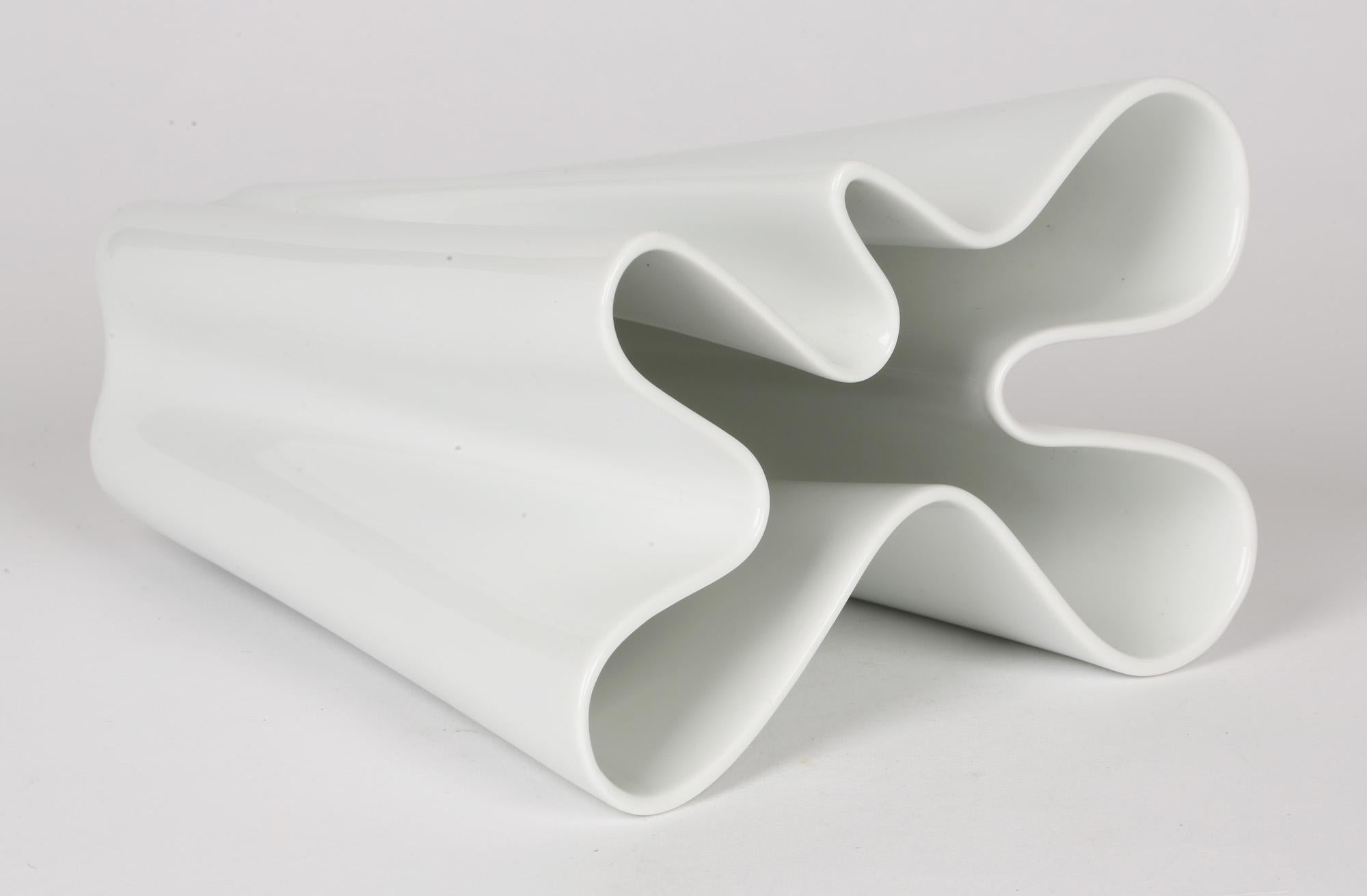 Rosenthal German Studio-Line Porcelain White Flux Vase 6