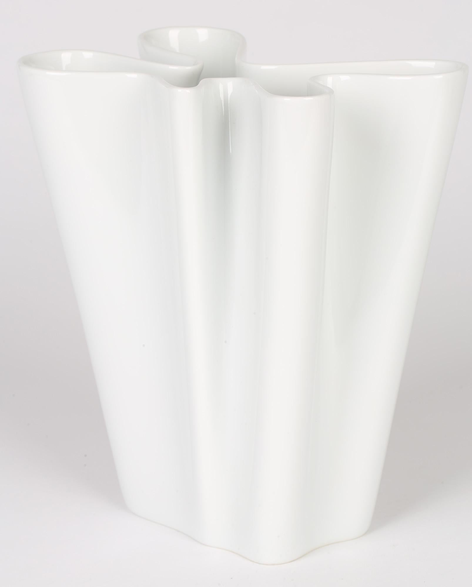 Rosenthal German Studio-Line Porcelain White Flux Vase 7