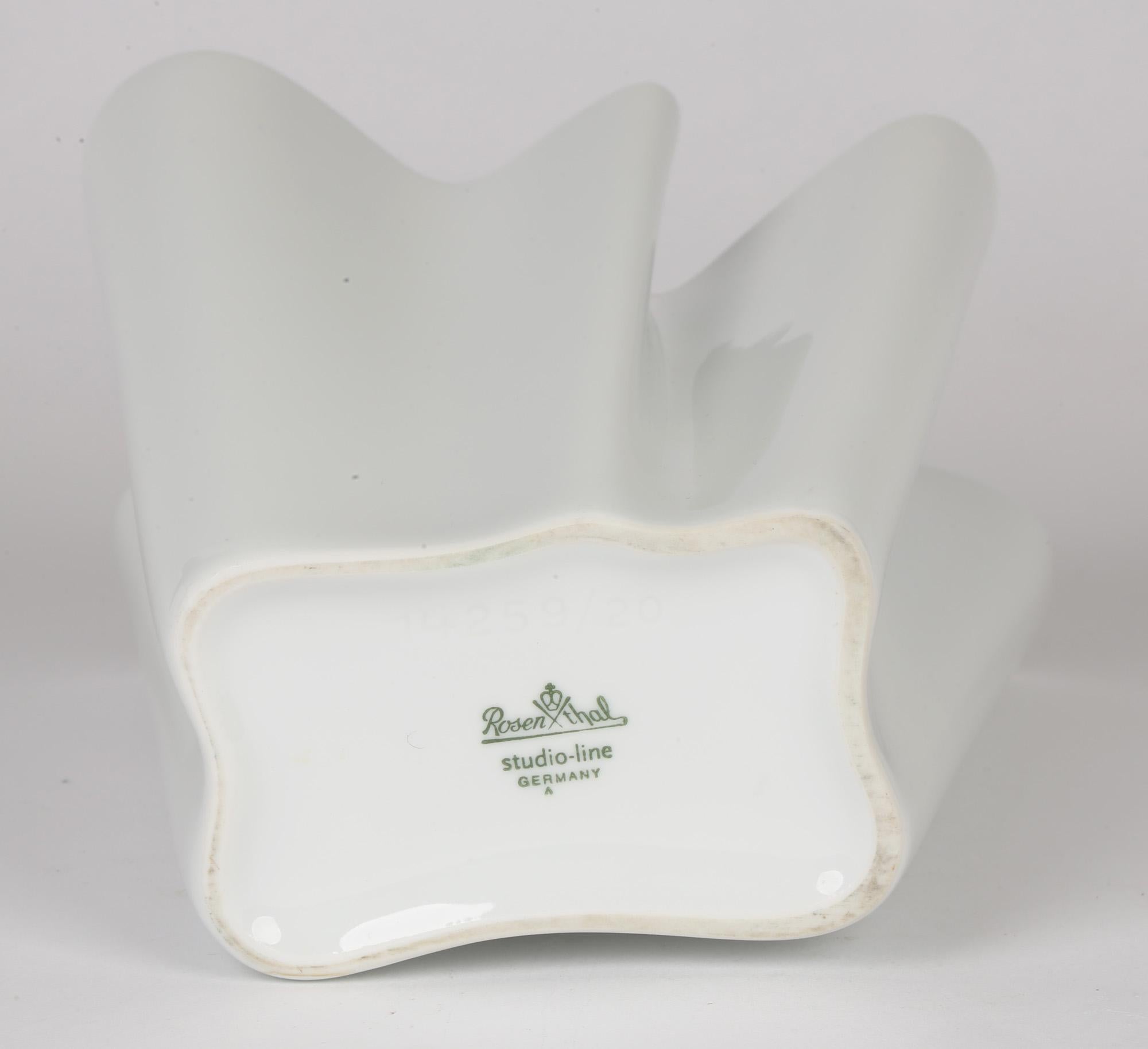 Modern Rosenthal German Studio-Line Porcelain White Flux Vase