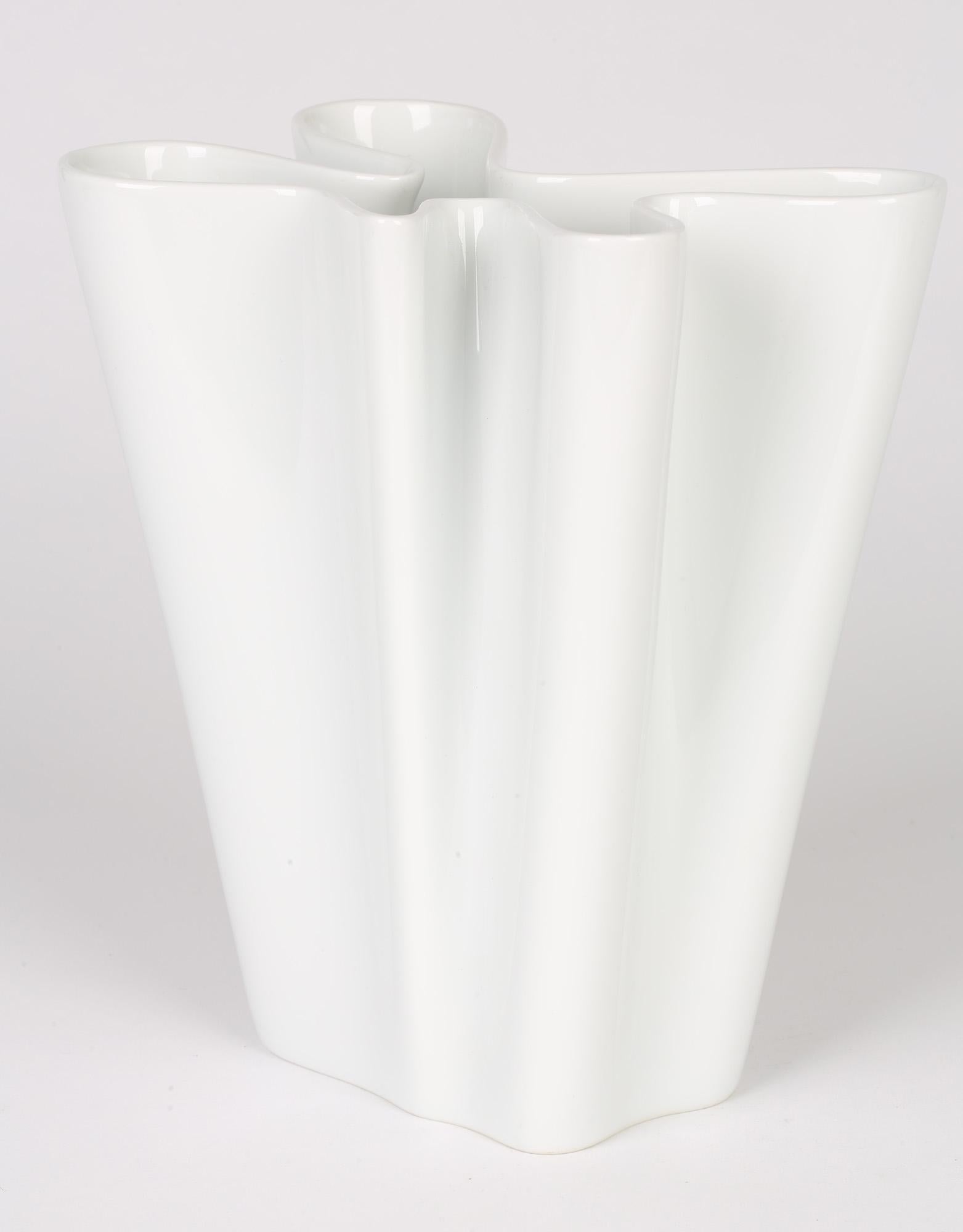 Glazed Rosenthal German Studio-Line Porcelain White Flux Vase