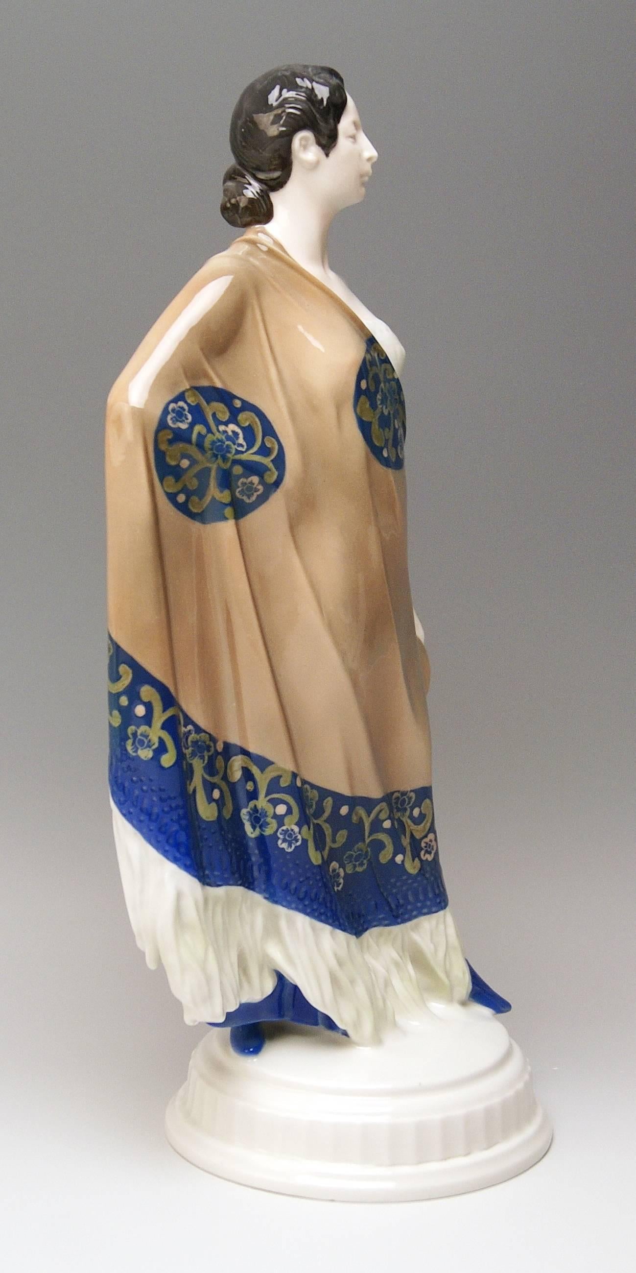 ROSENTHAL GERMANY RAREST FEMALE ART NOUVEAU FIGURINE :
SO-SAID  CARMEN   ( = DANSEUSE ESPAGNOLE )

Fabrique : Selb (Département Art) / Bavière / Rosenthal Allemagne 
Rencontres :    fabriqué  vers  1920   ( = assez tôt !) 
Matériel et technique : 