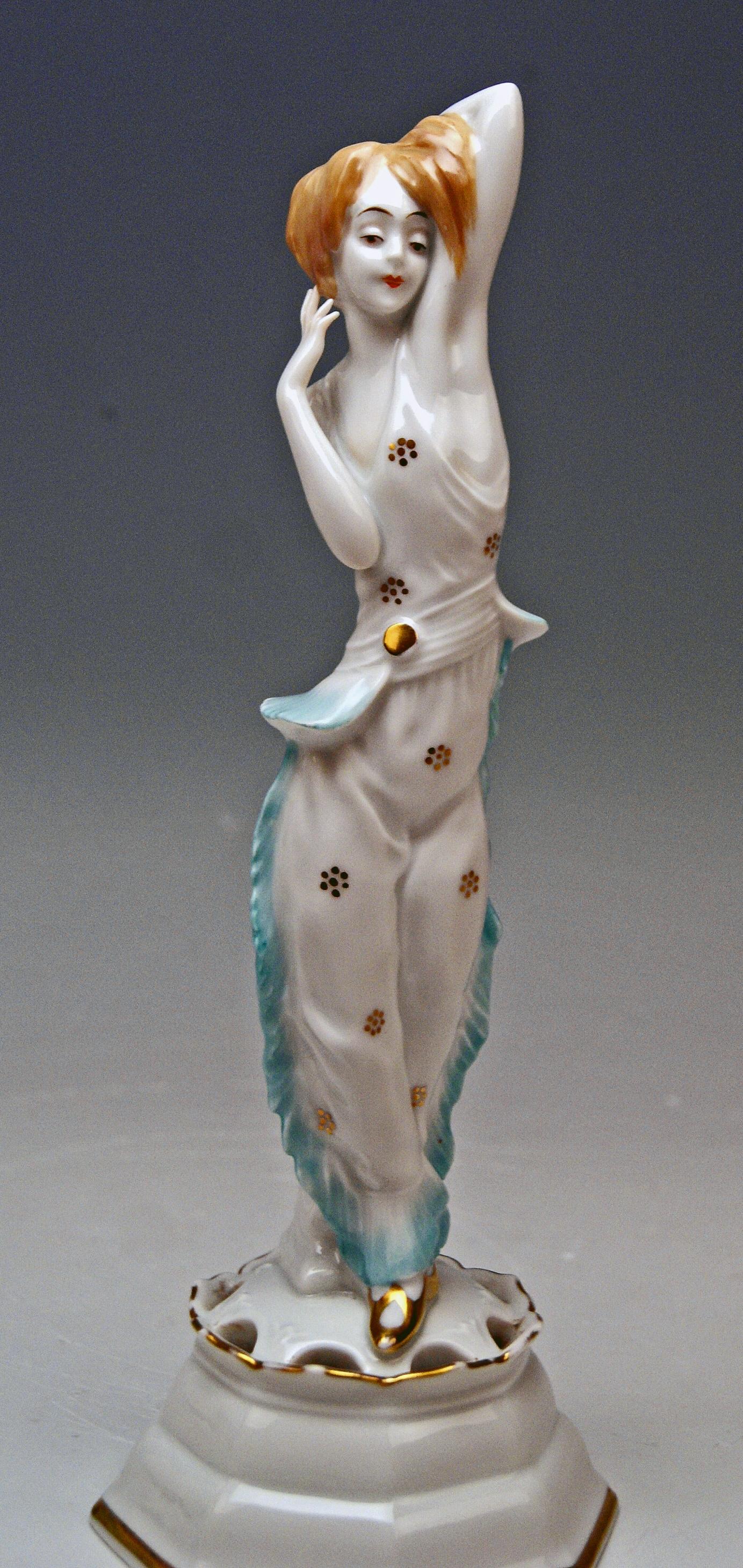 Painted Rosenthal Germany Art Nouveau Figurine Lo Hesse, Holzer-Defanti made circa 1923 For Sale