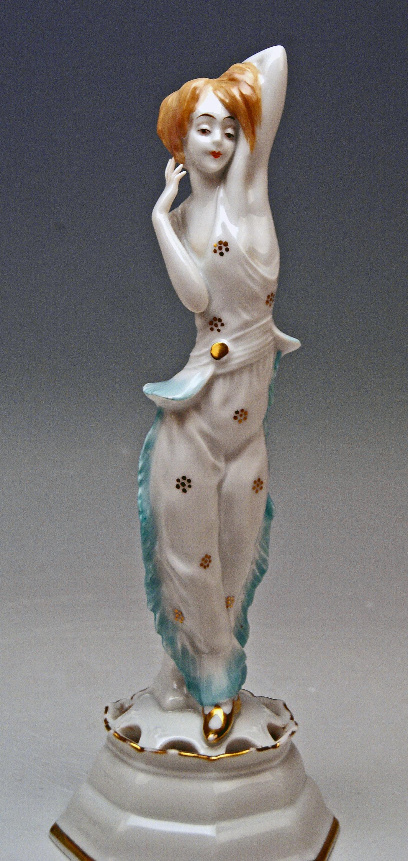 Painted Rosenthal Germany Art Nouveau Figurine Lo Hesse, Holzer-Defanti made circa 1923