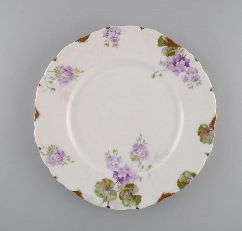 Jugendstil Rosenthal, Germany, Eight Iris Dinner Plates in Hand-Painted Porcelain