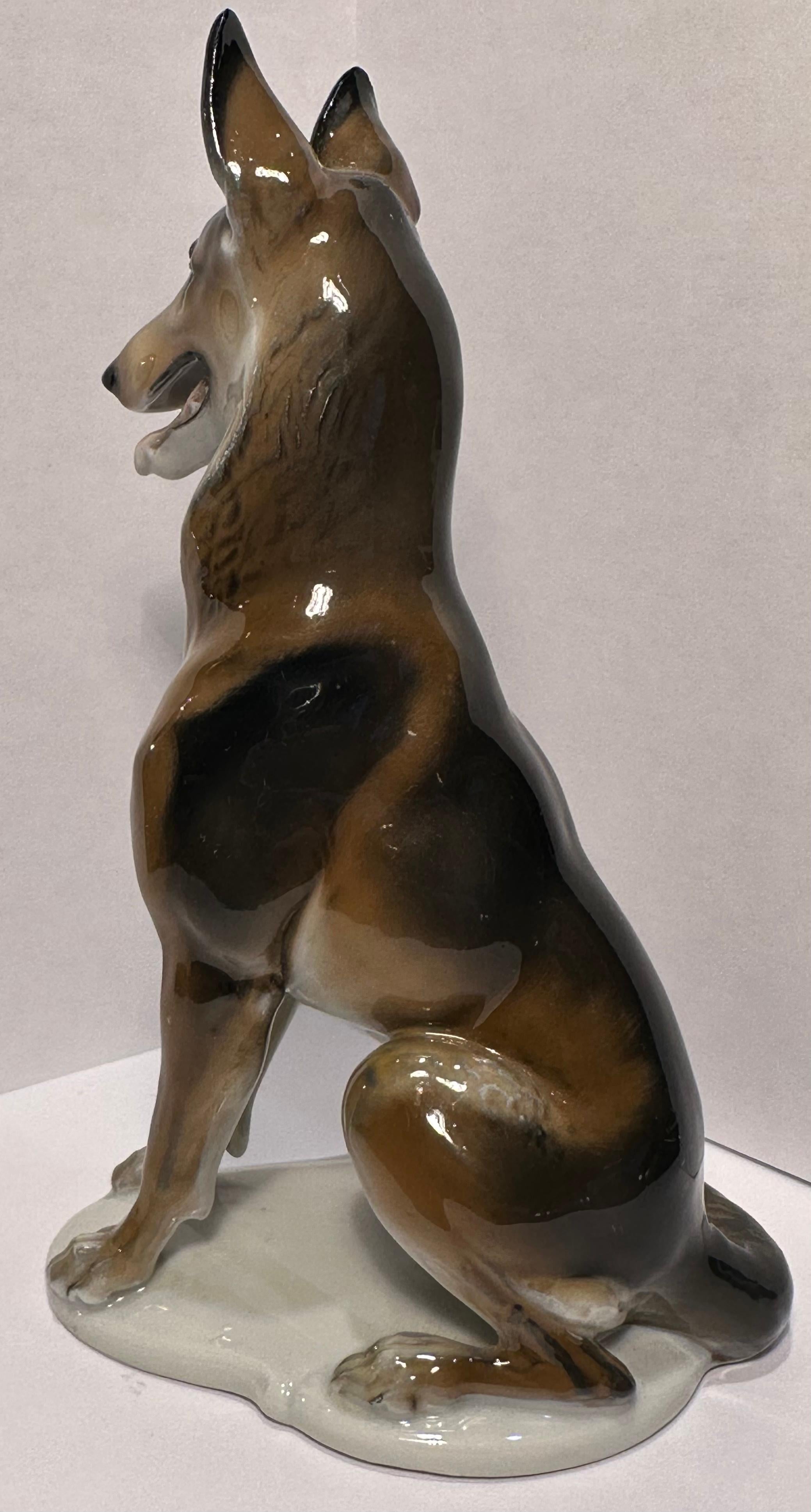  Rosenthal Germany German Shepherd Porcelain Dog Figurine Artist Theodor Karner For Sale 6