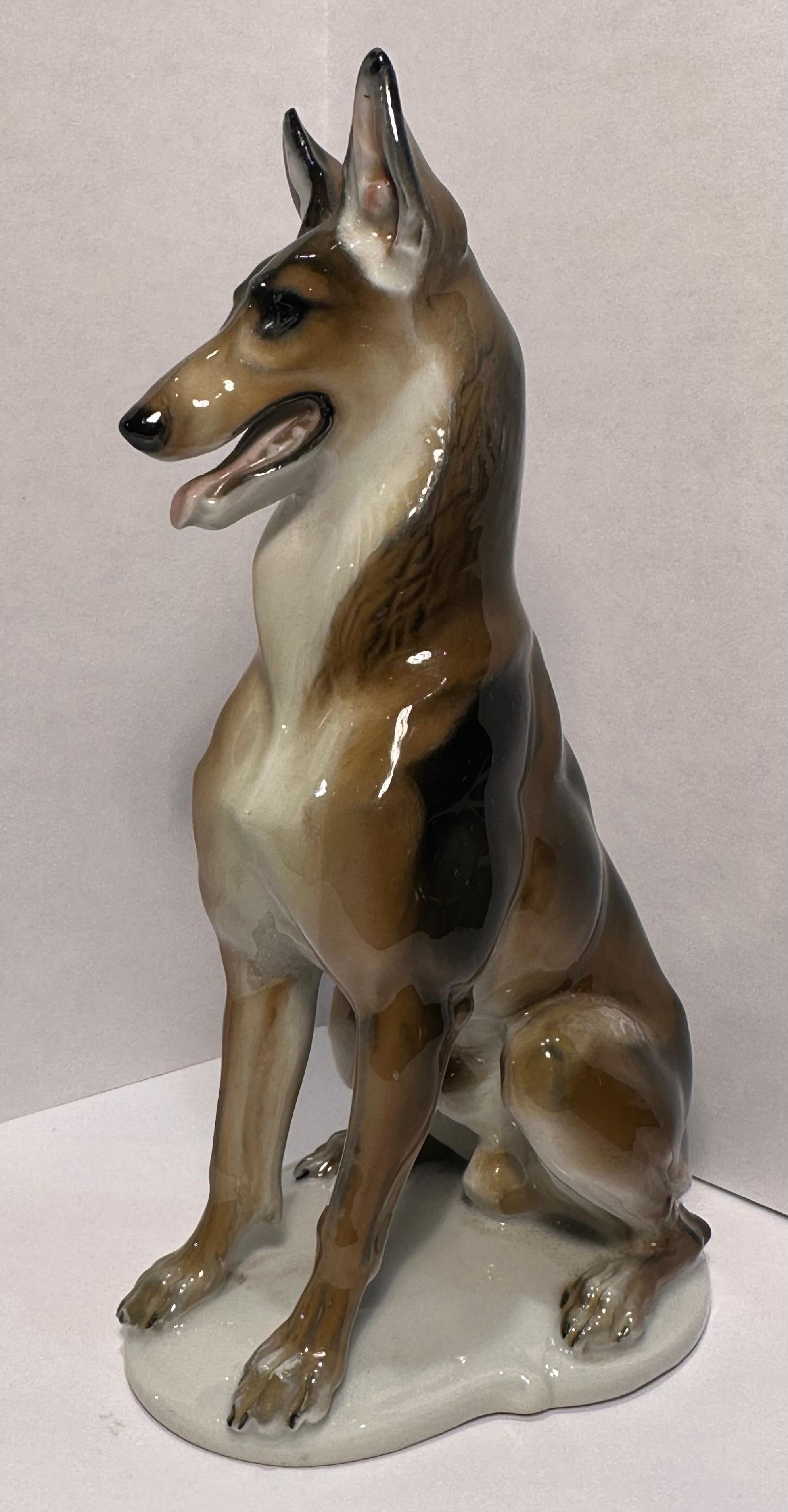  Rosenthal Germany German Shepherd Porcelain Dog Figurine Artist Theodor Karner For Sale 7