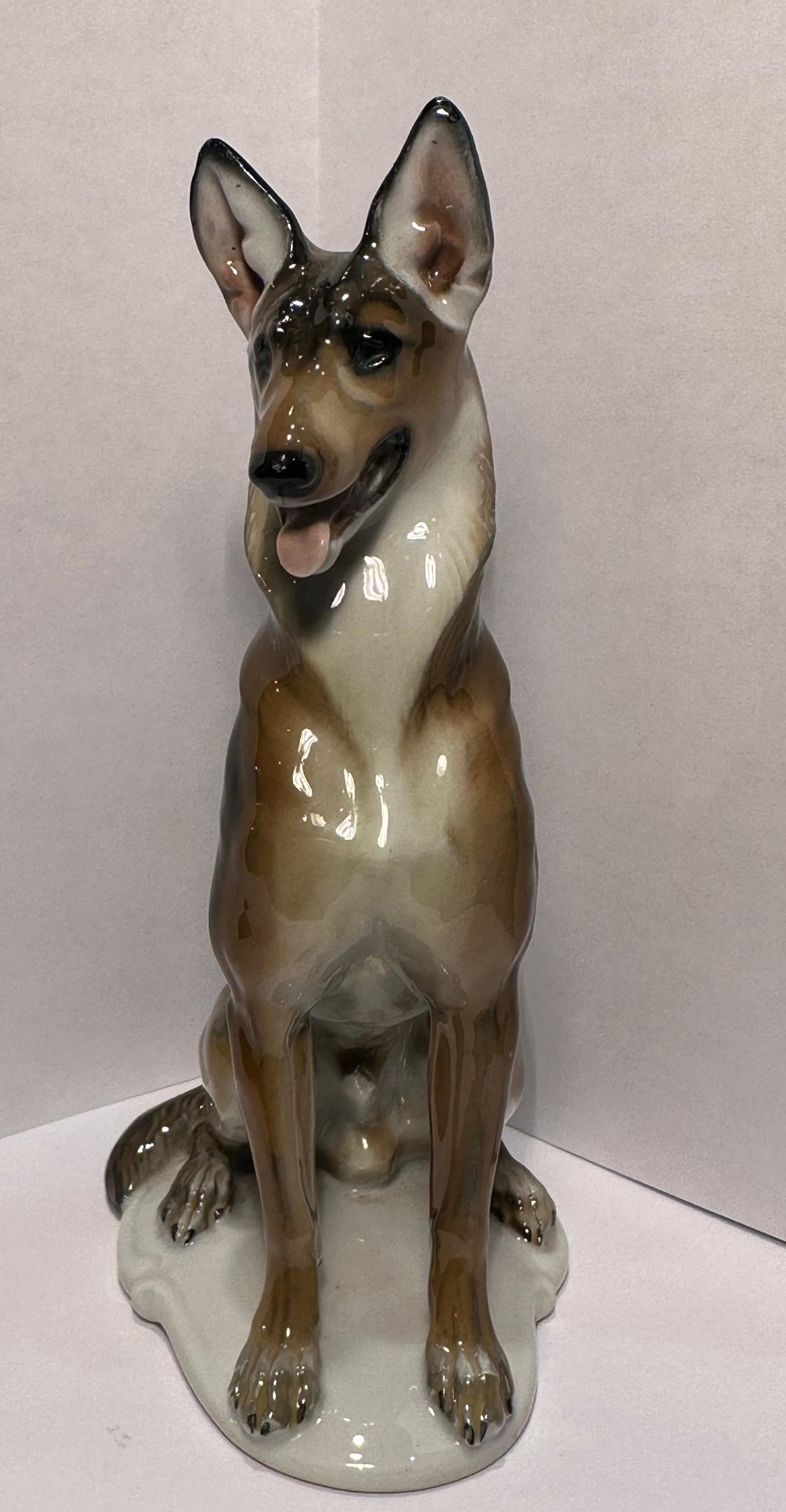  Rosenthal Germany German Shepherd Porcelain Dog Figurine Artist Theodor Karner For Sale 8