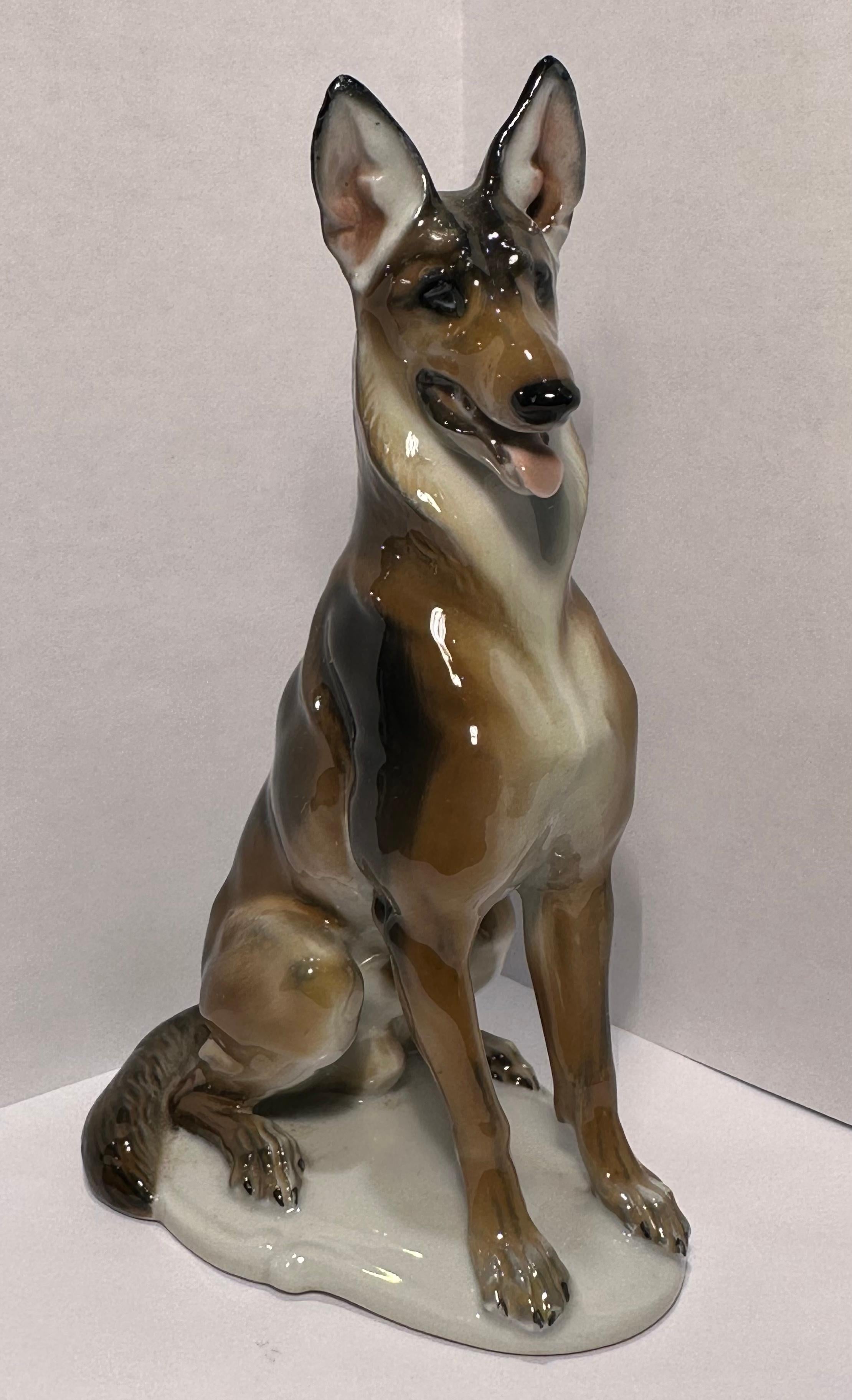  Rosenthal Germany German Shepherd Porcelain Dog Figurine Artist Theodor Karner For Sale 9