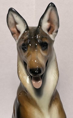 Rosenthal Germany German Shepherd Porcelain Dog Figurine Artist Theodor Karner