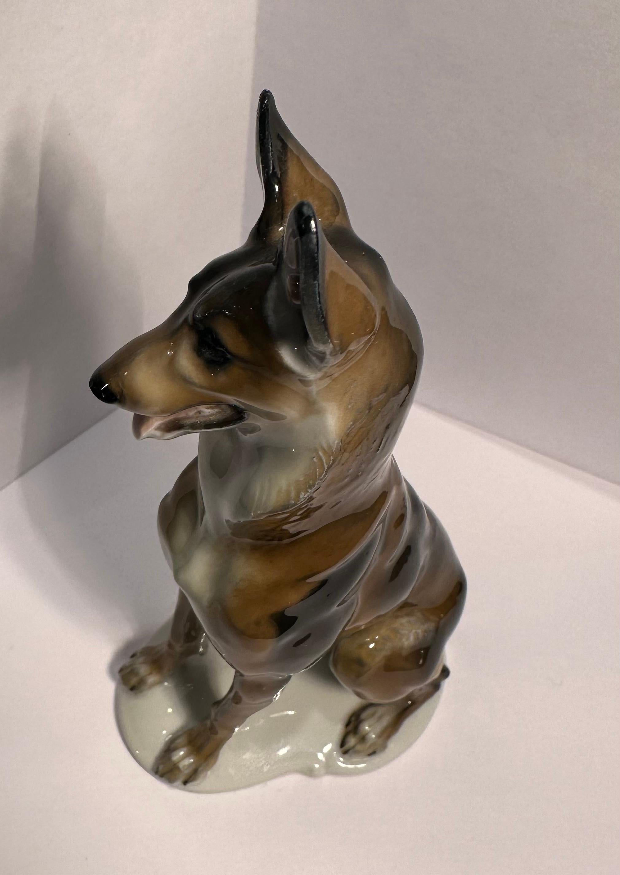 Autre  Rosenthal Germany German Shepherd Porcelain Dog Figurine Artist Theodor Karner en vente