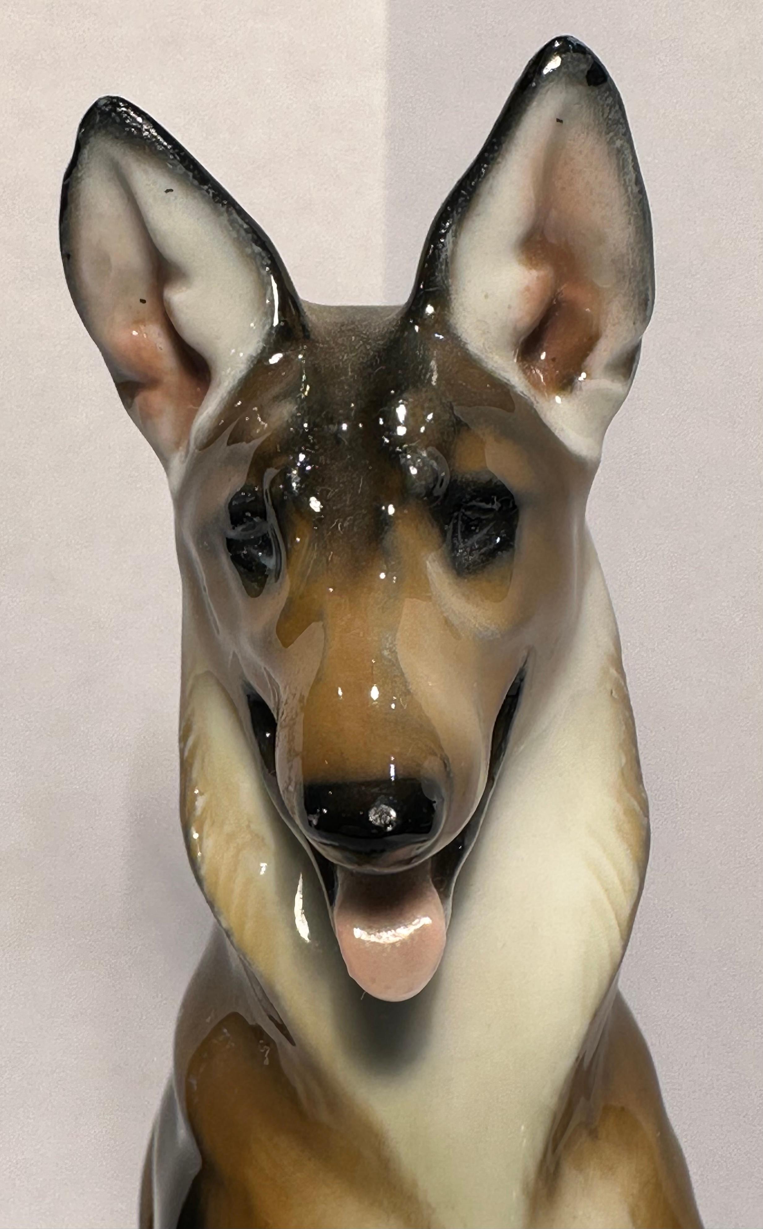 20ième siècle  Rosenthal Germany German Shepherd Porcelain Dog Figurine Artist Theodor Karner en vente