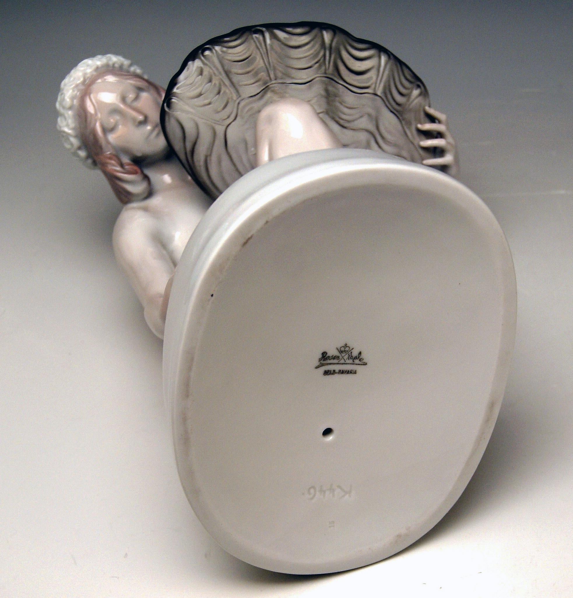 Rosenthal Deutschland Lady Nude The Pearl Seeker von Karl Himmelstoss, hergestellt 1920 (Gemalt)