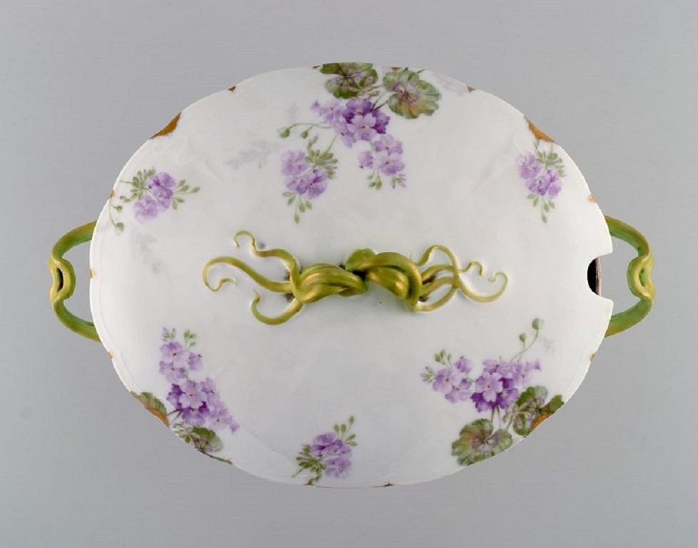 Early 20th Century Rosenthal, Germany, Large Iris Lidded Tureen in Hand-Painted Porcelain